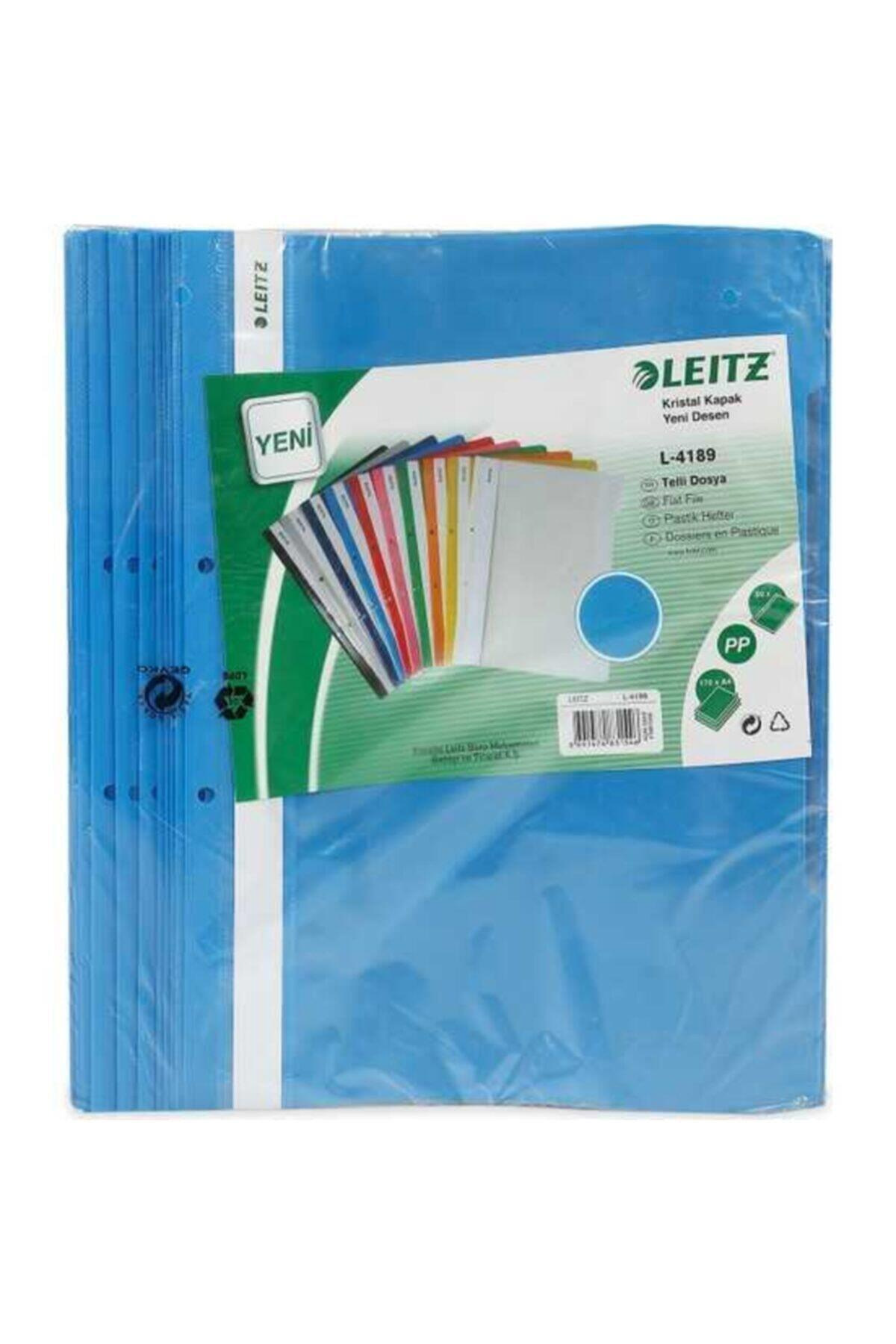 Leitz Telli Dosya Plastik Açık Mavi L-4189 (1 Paket 50 Adet)