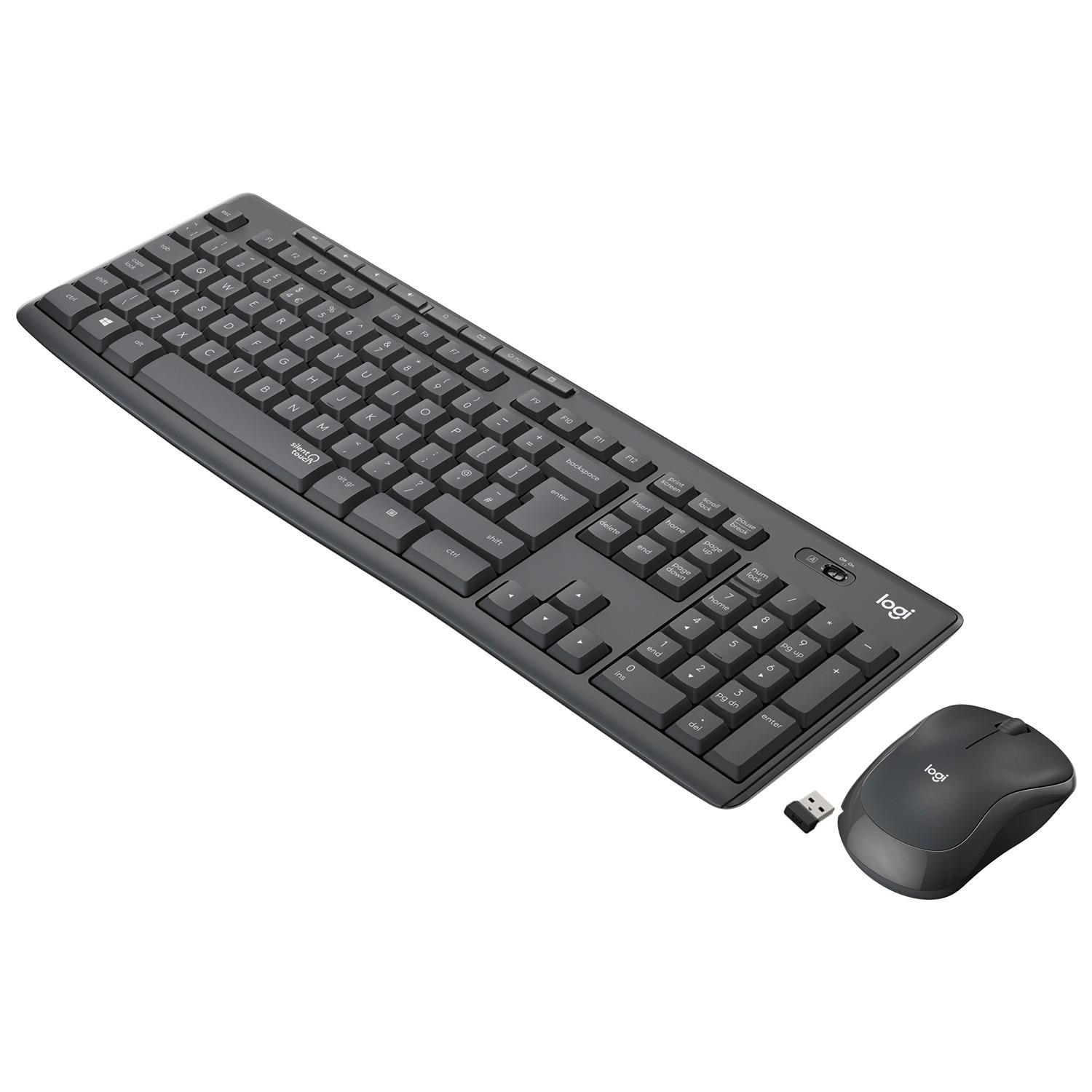 Logitech Sessiz Kablosuz Türkçe Klavye Mouse Seti - Siyah