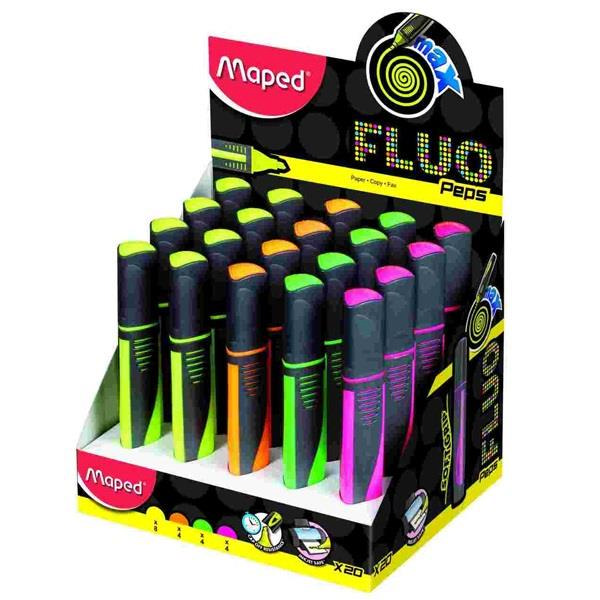Maped Fosforlu Kalem Fluo Paps 5 Renk Fosforlu İşaretleme Kalemi (24 Lü Paket)
