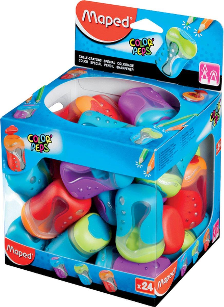 Maped Kalemtraş Color Peps Çift Delikli Öğrenci Kalemtıraşı (24 Lü Paket)
