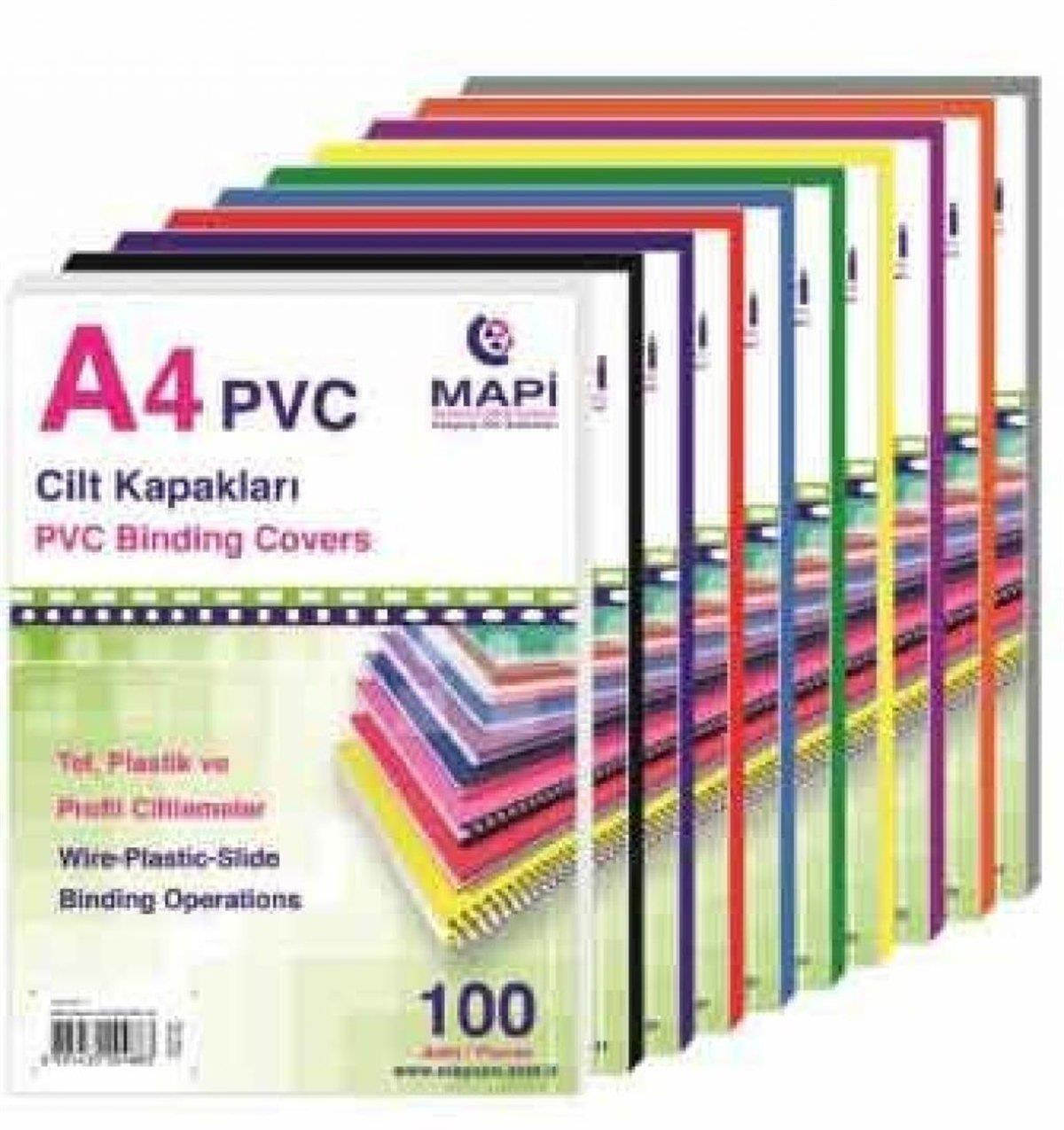 Mapi Cilt Kapağı Plastik Opak A4 160 Micron Sarı Cilt Kapağı (100 Lü Paket)