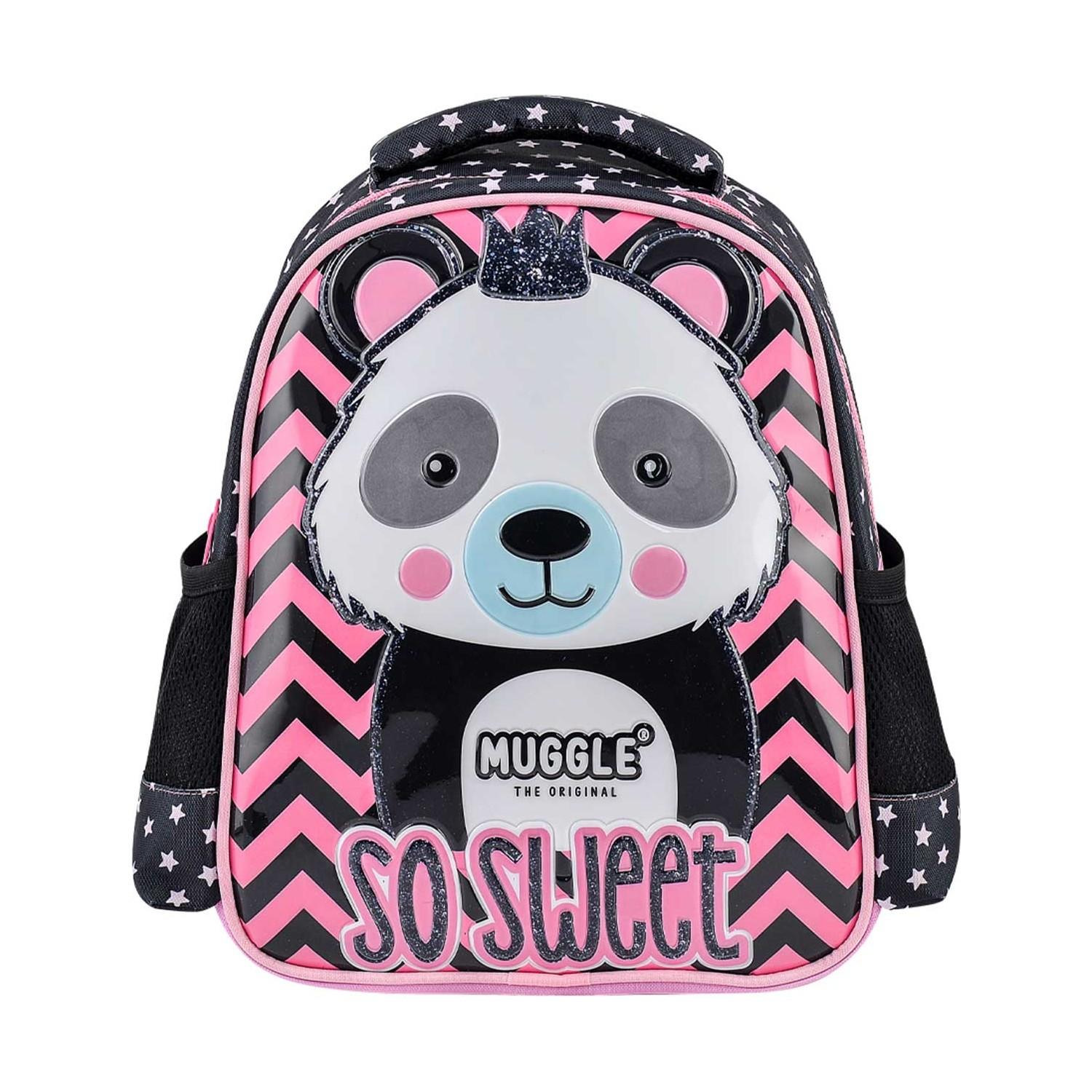 Muggle Anaokulu Çantası Panda Siyah Kız Çocuk Anaokulu Sırt Çantası
