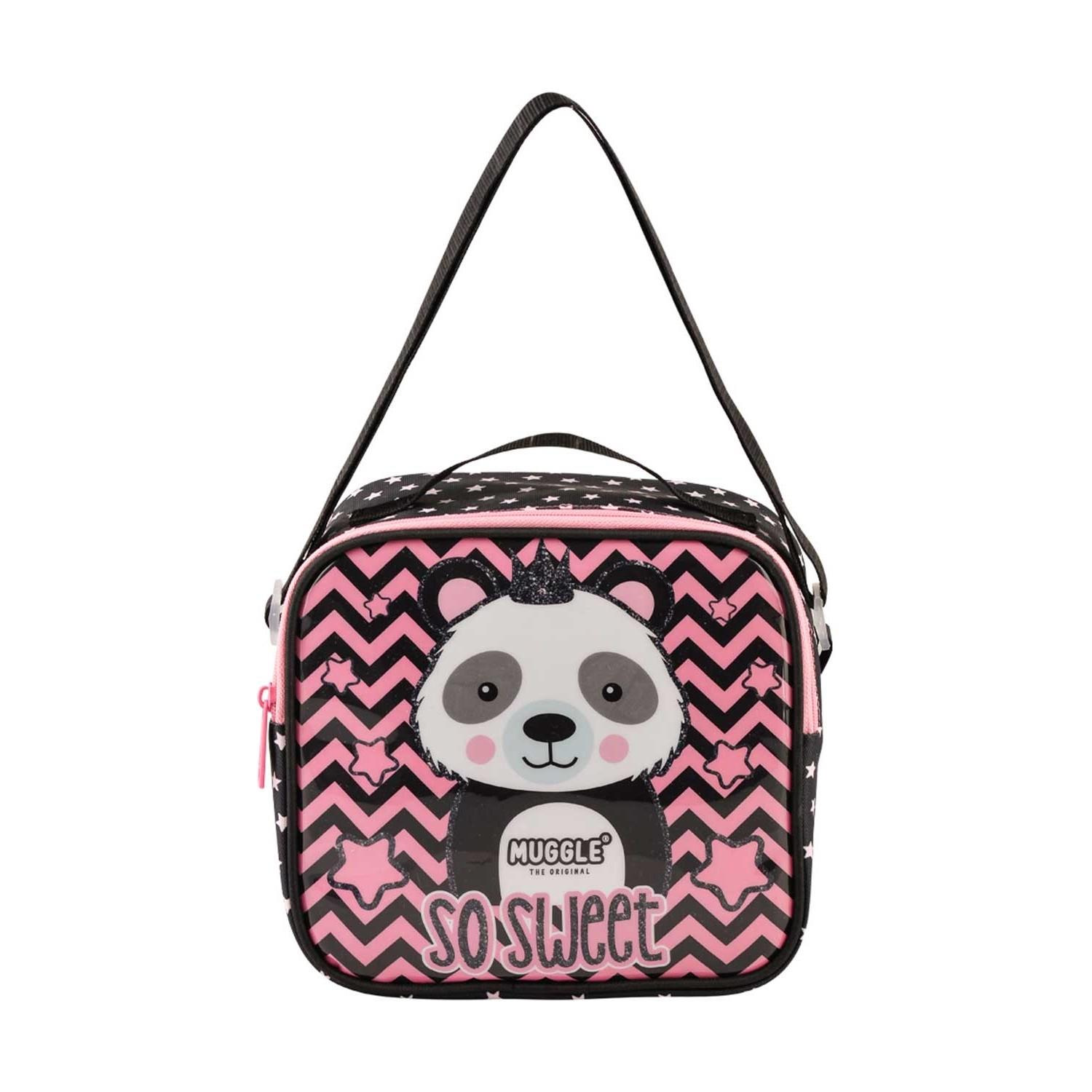 Muggle Beslenme Çantası Panda Siyah Termoslu Beslenme Çantası