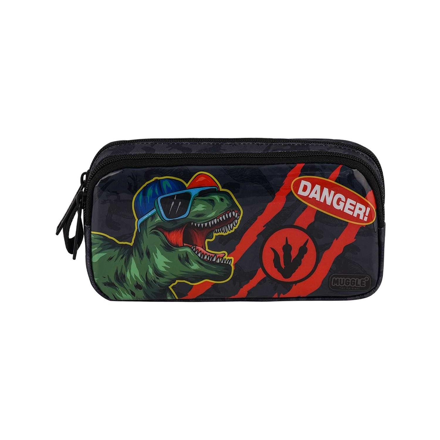 Muggle Danger Dino Kalem Çantası İki Bölmeli Kalemlik