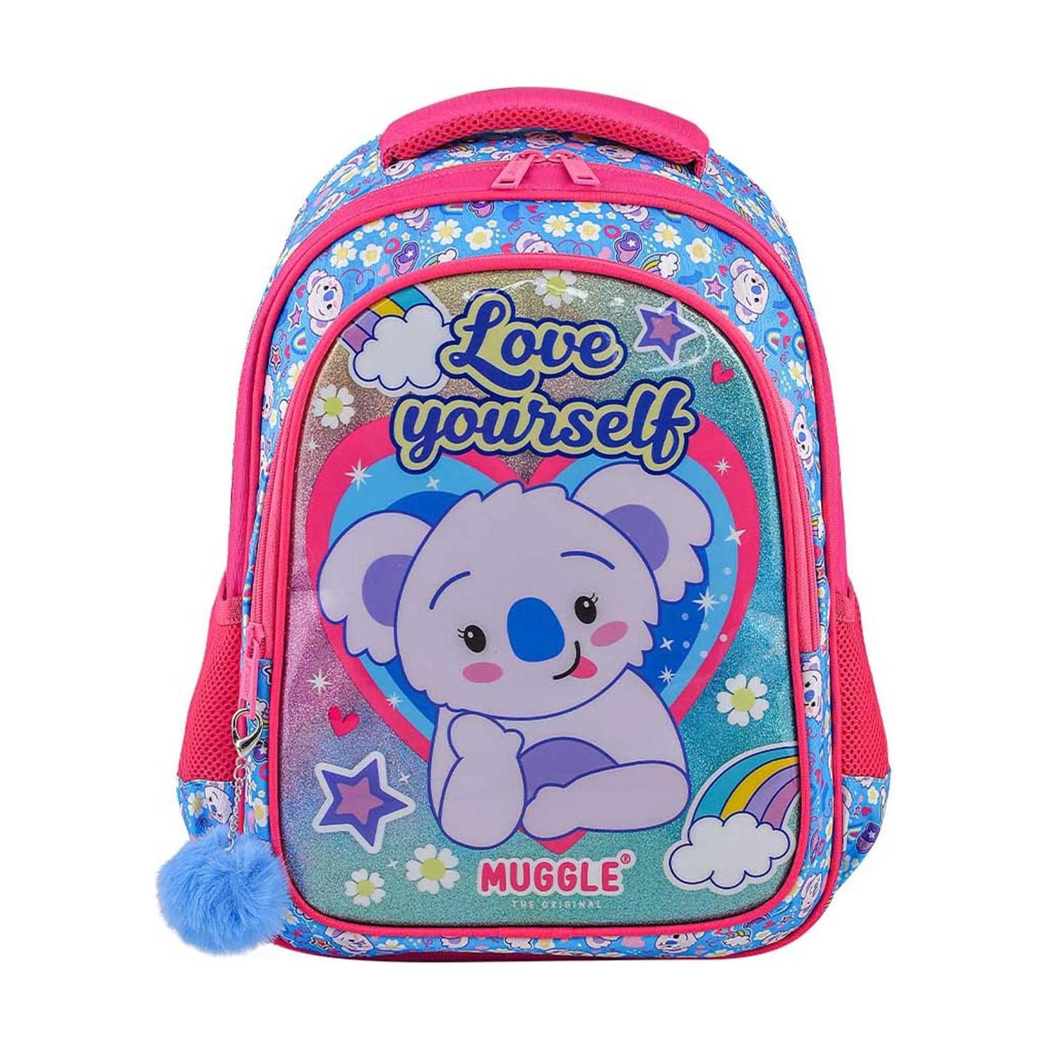 Muggle Cute Koala Kız Çocuk İlkokul Çantası Mavi İki Bölmeli Okul Sırt Çantası
