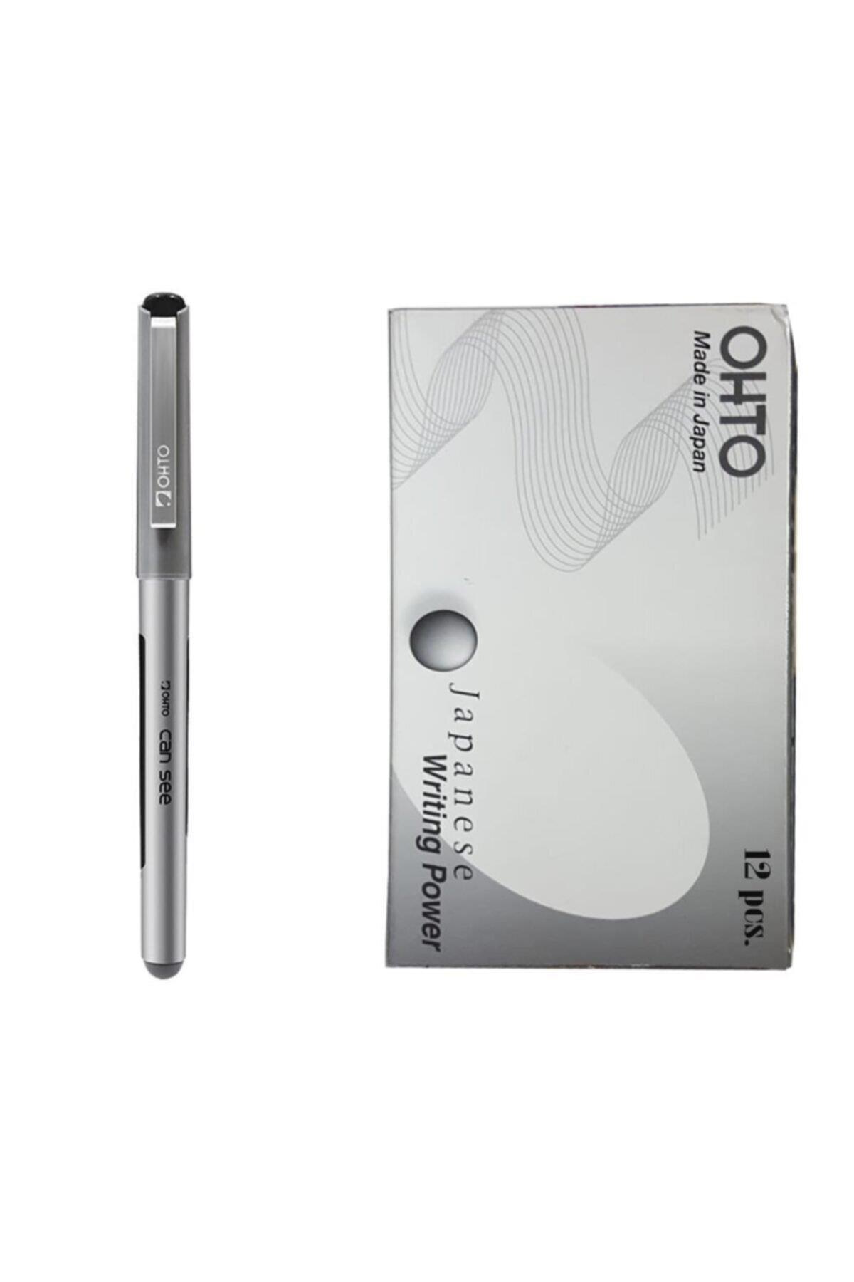 Ohto Roller Kalem Can See Jel Bilye Uçlu 0.7 MM Siyah Jel Pilot Kalem (12 Li Paket)