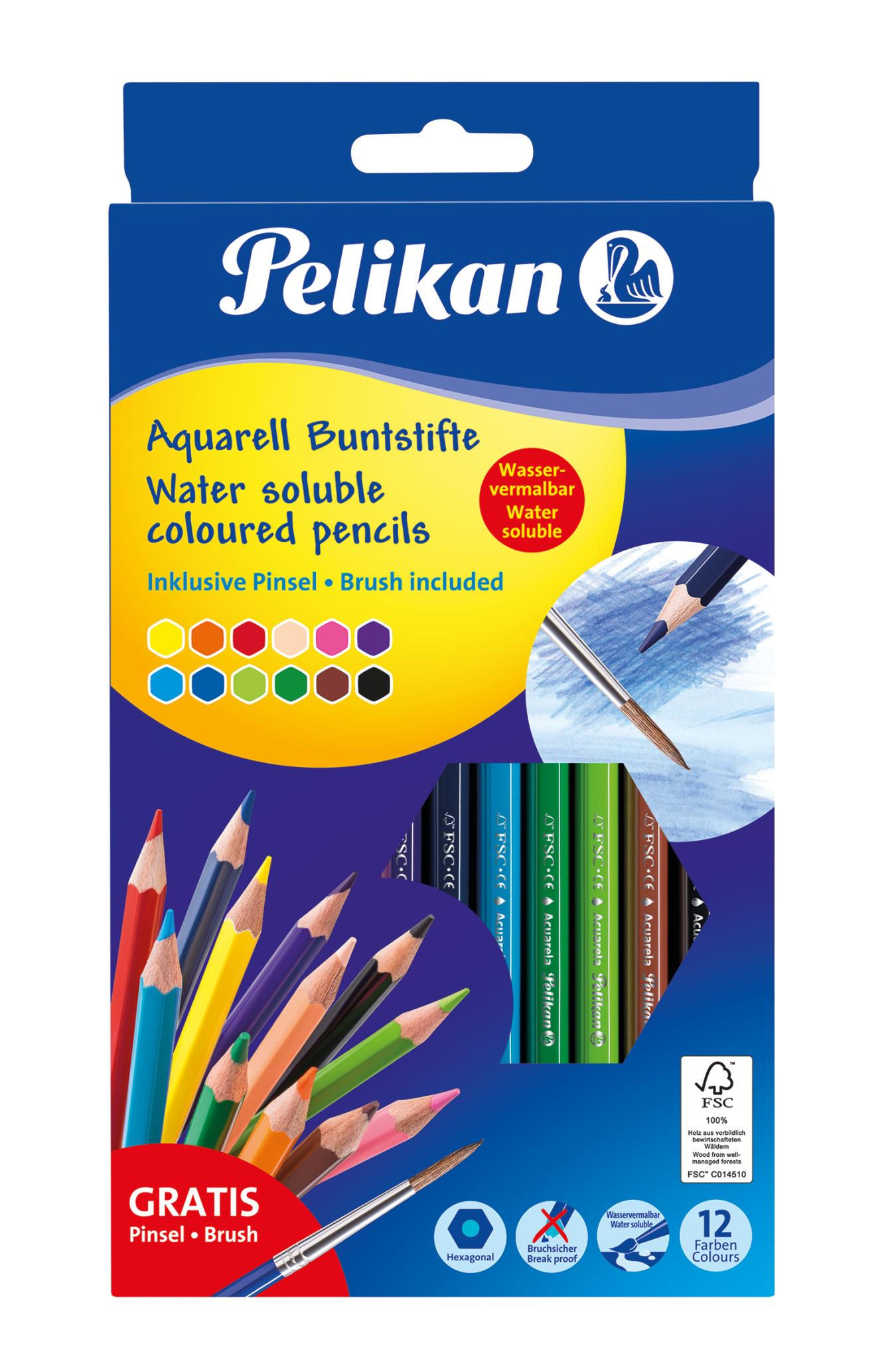 Pelikan Kuru Boya Aquarell 12 Renk Kuru Boya Kalemi