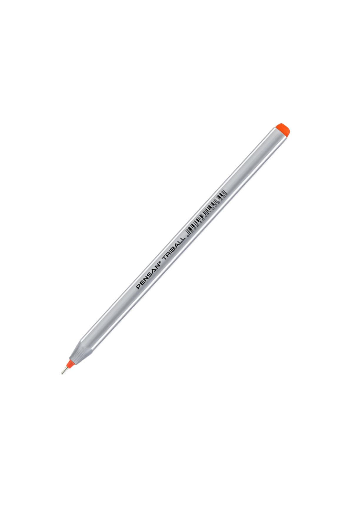 Pensan Tükenmez Kalem Triball 1.0 MM Bilye Uç Turuncu 12 Lİ (1 Paket 12 Adet)