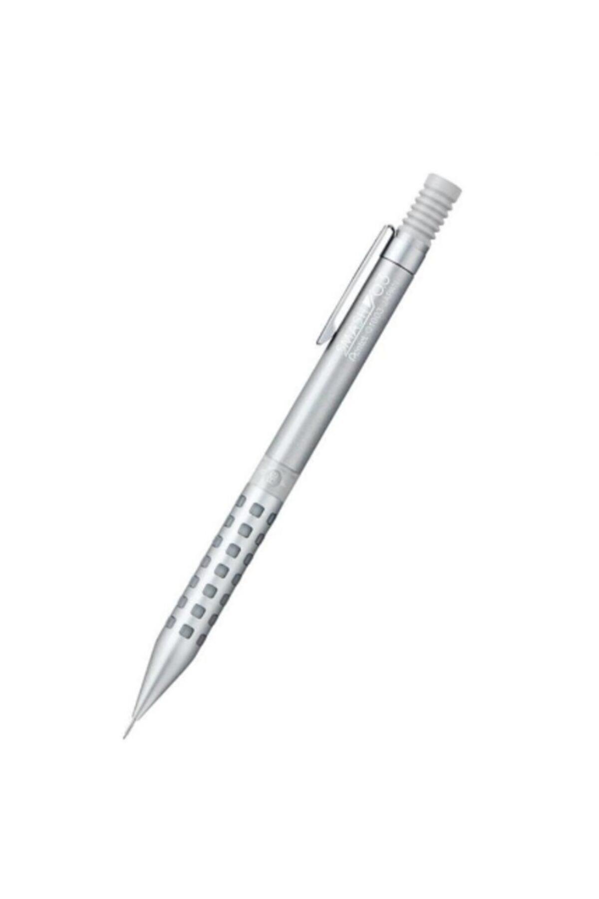 Pentel Q1003 Teknik Çizim Kalemi 0.3 mm Metalik Gri