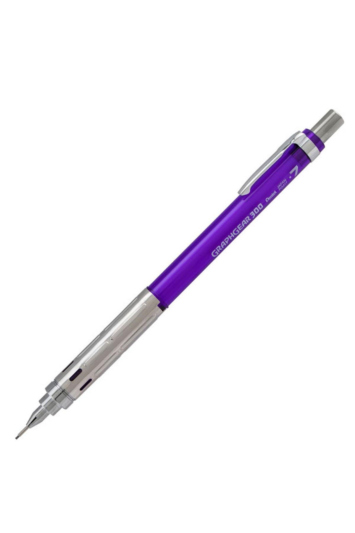 Pentel Teknik Çizim Ve Yazı Versatili 0.7 MM Mor Pentel GraphGear 300