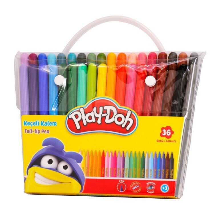 Play-Doh Keçeli Kalem 2 MM 36 Renk Keçeli Boya Kalemi