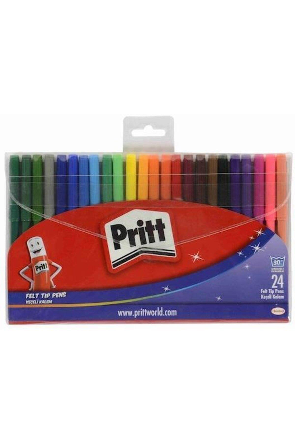 Pritt Keçeli Boya Kalemi 24 Renk Keçeli Boya Yıkanabilir