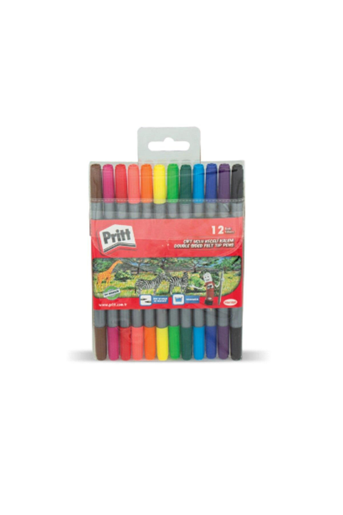 Pritt Keçeli Boya Kalemi Çift Uçlu 12 Renk Keçeli Boya