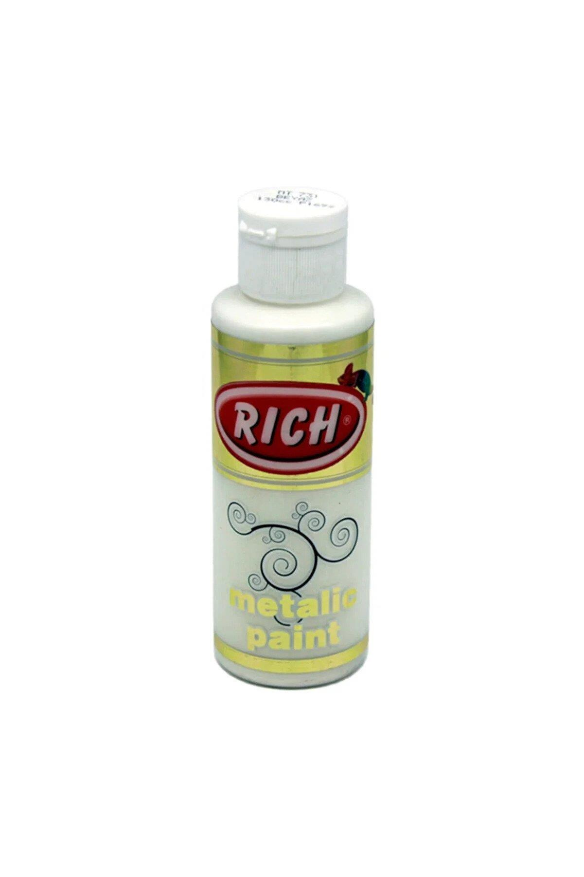 Rich Metalik Boya 120 CC Beyaz Metalik Akrilik Boya