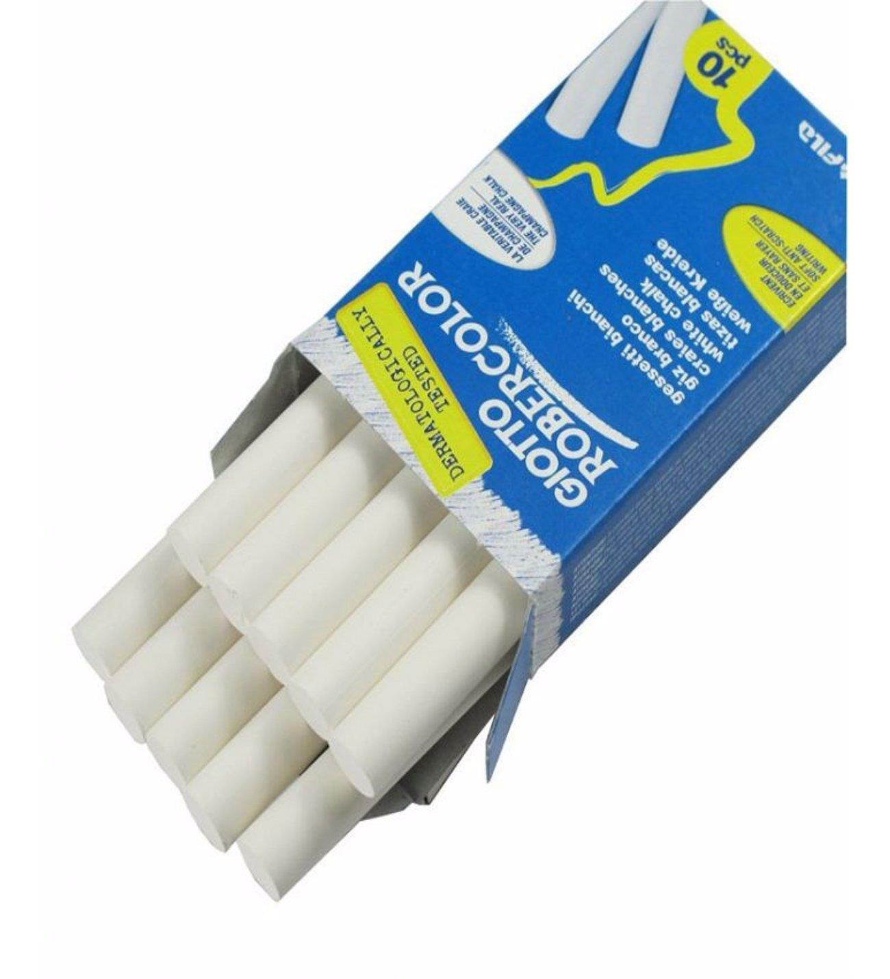 Robercolor Tebeşir Yuvarlak Tozsuz 10 Lu Beyaz Tozsuz Tebeşir