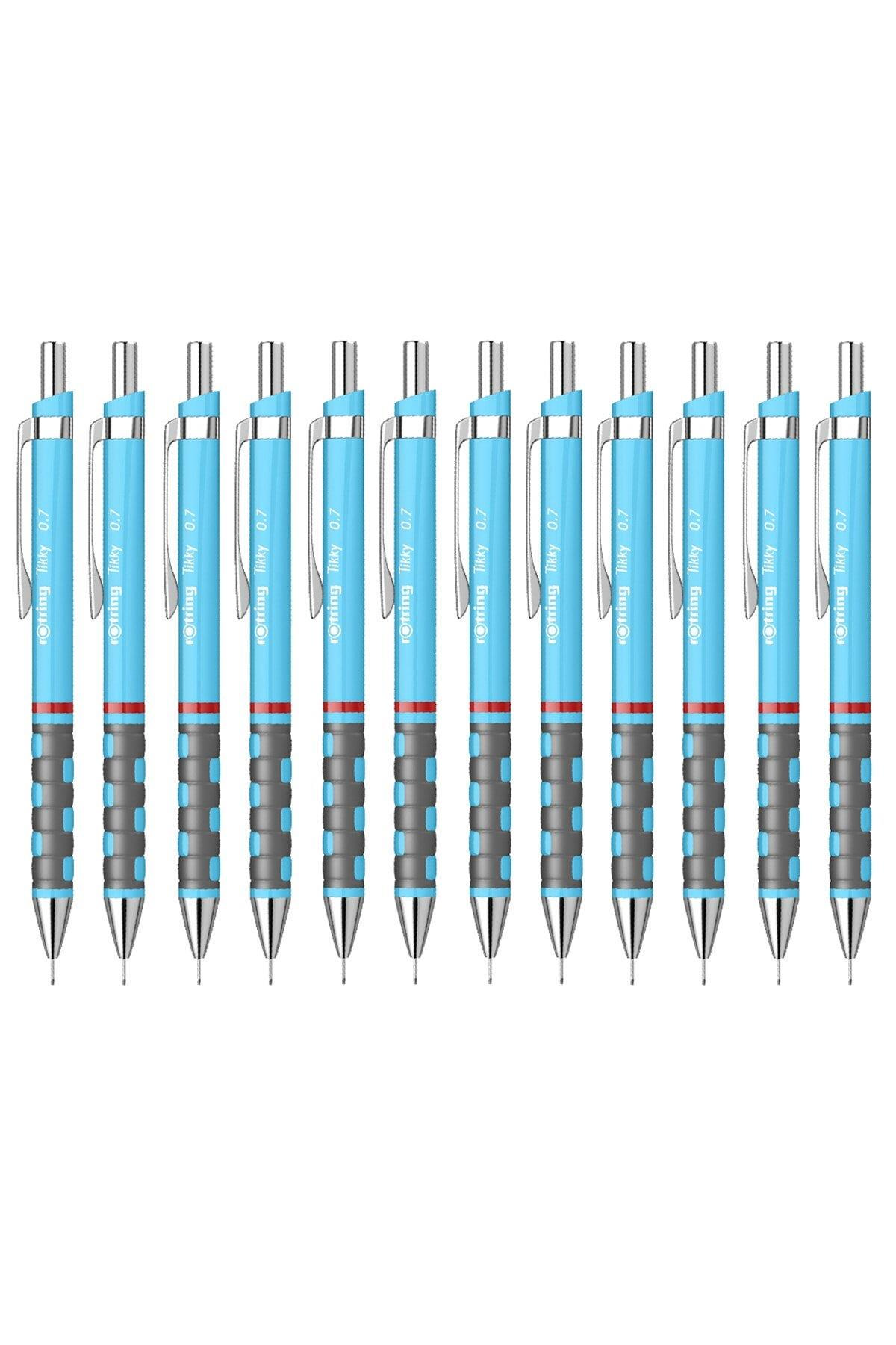 Rotring Versatil Kalem Tikky RD 0.7 MM Açık Mavi Uçlu Kalem (12 Li Paket)