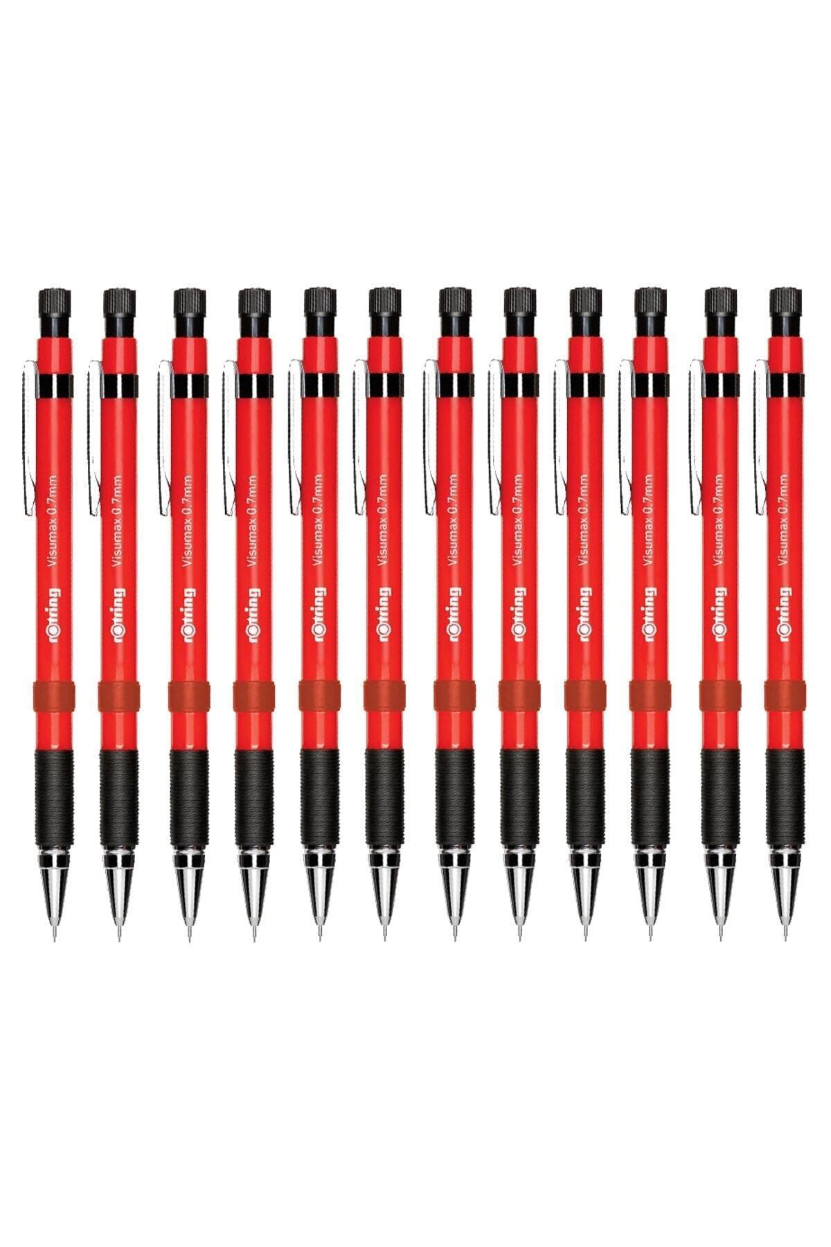 Rotring Visumax Uçlu Kalem 0.7 mm Versatil Kalem Kırmızı (12 Li Paket)