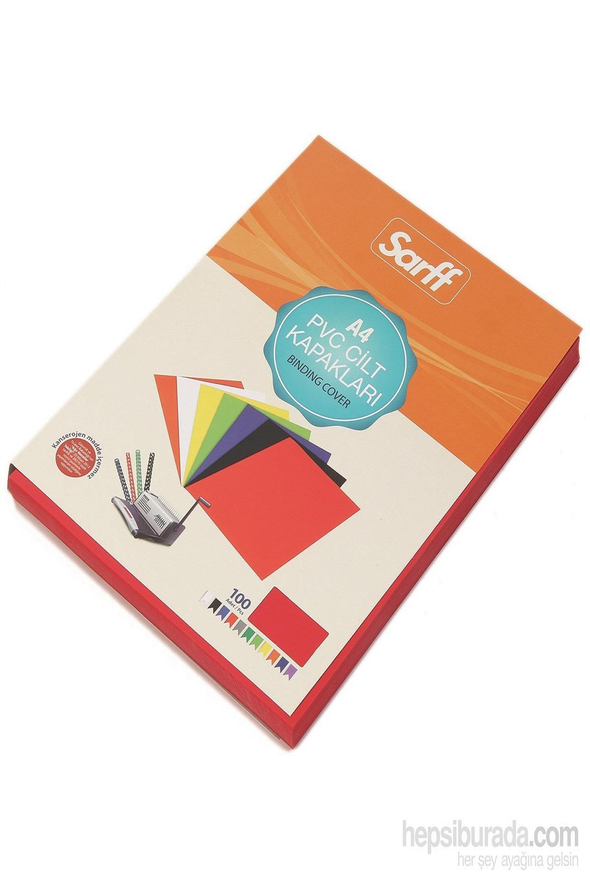 Sarff 15201015 Plastik Opak Cilt Kapağı Kırmızı A4 160 Mic. 100 Lü Paket