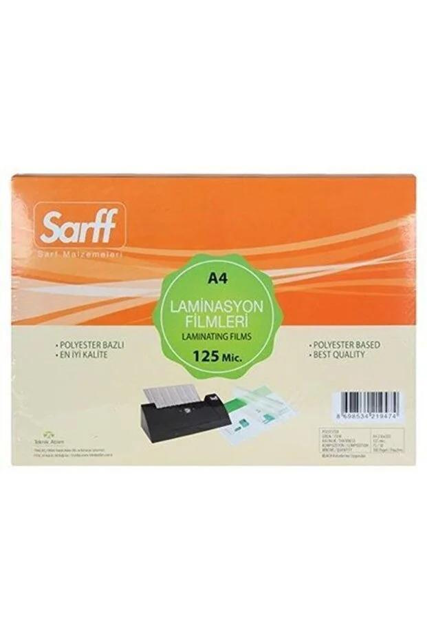 Sarff Laminasyon Filmi Sıcak A4 125 Micron Laminasyon Filmi (100 Lü Paket)