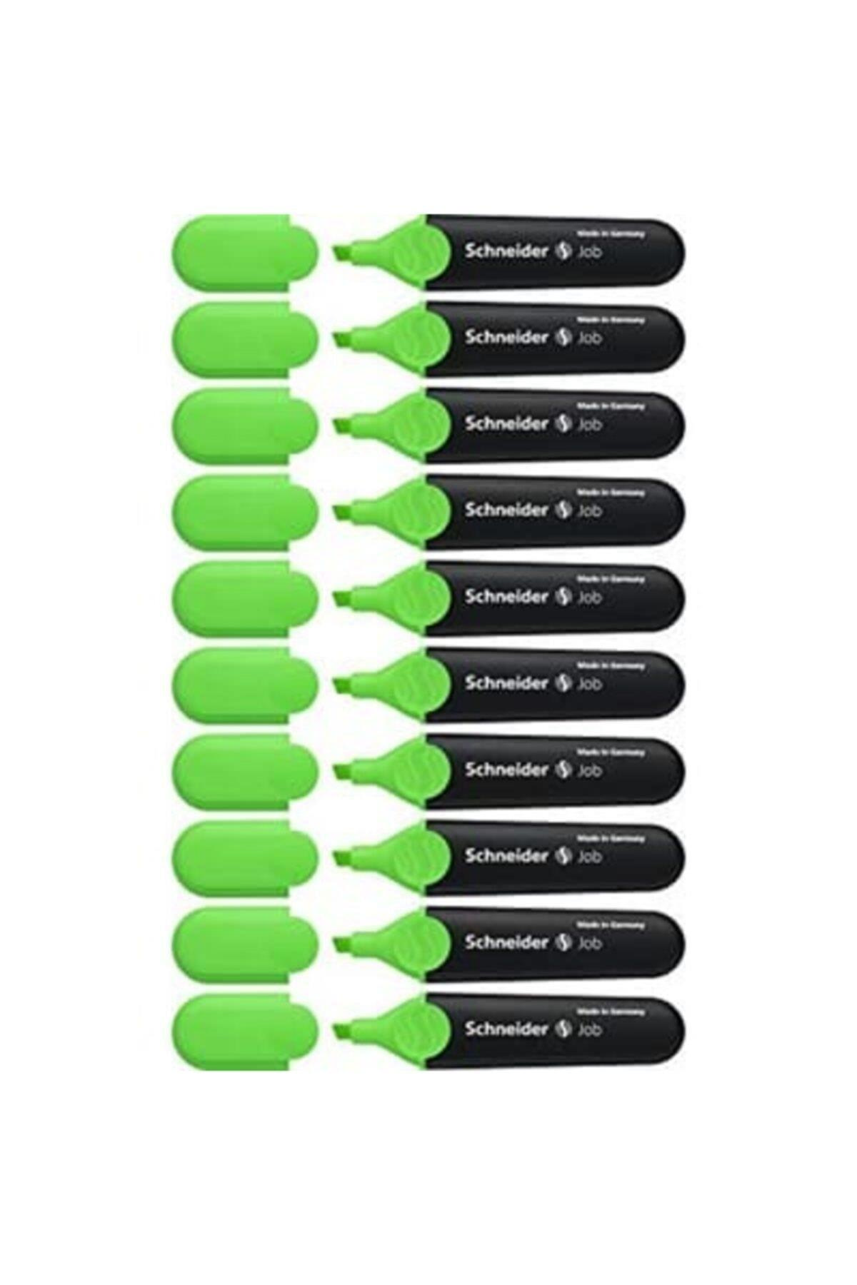 Schneider Job Yeşil Fosforlu Kalem (10 Lu Paket)
