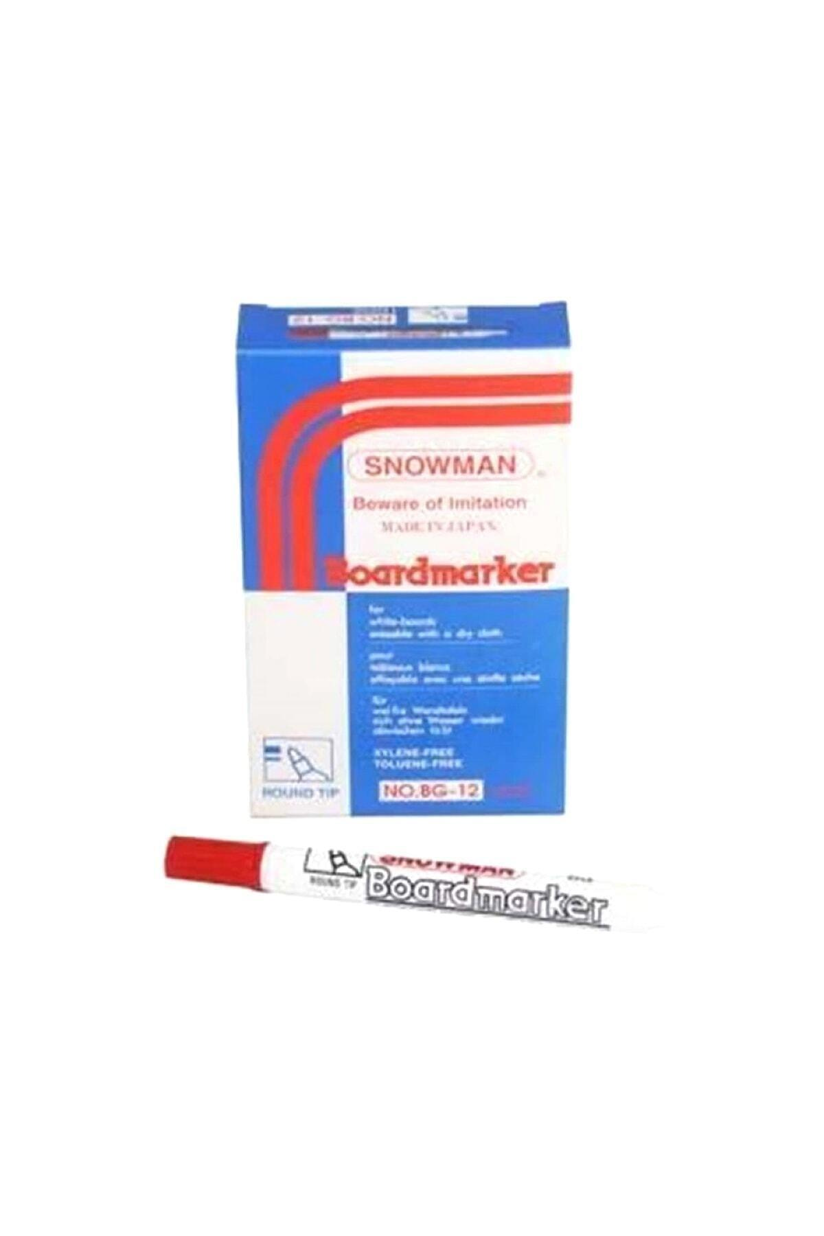 Snowman Tahta Kalemi Yuvarlak Uçlu Kırmızı BG-12 (1 Paket 12 Adet)