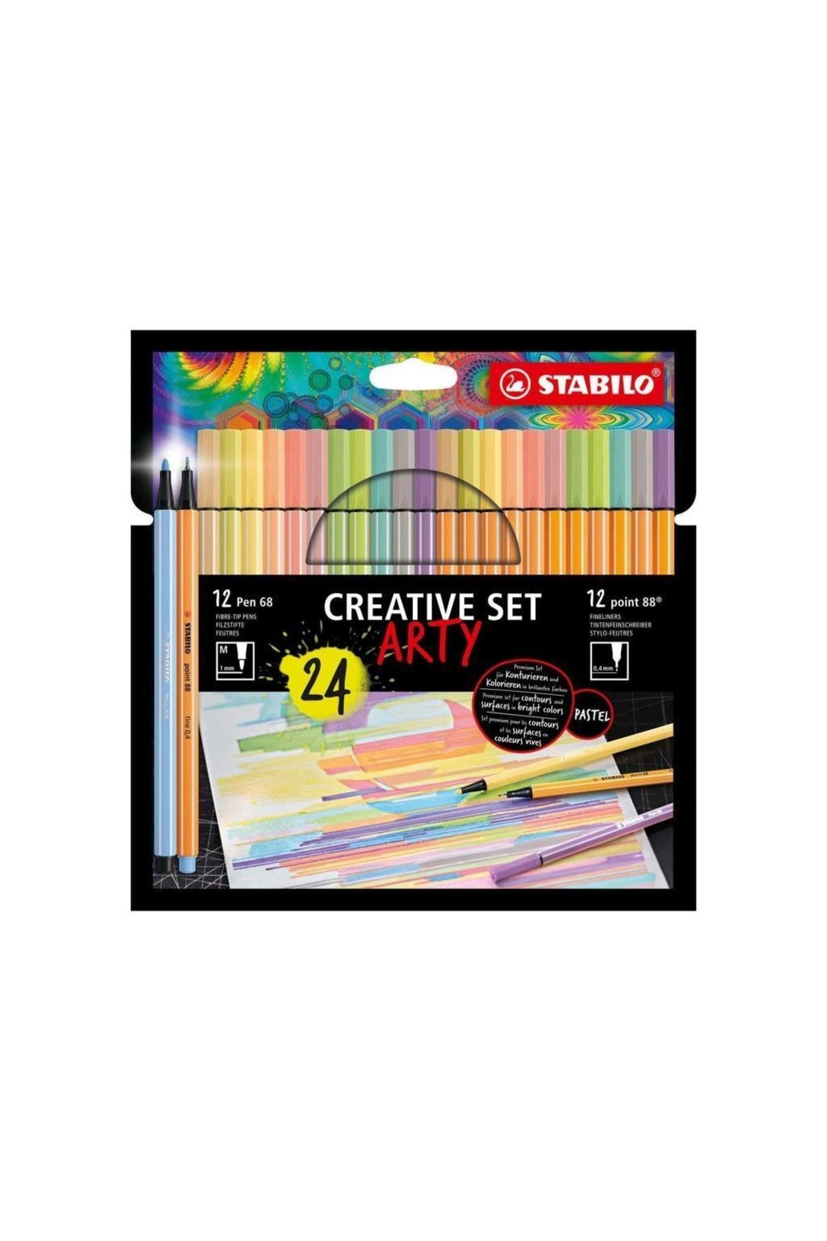 STABILO Arty Kreatif Set 24 Lü Set Pen + Point 24 Lü Set