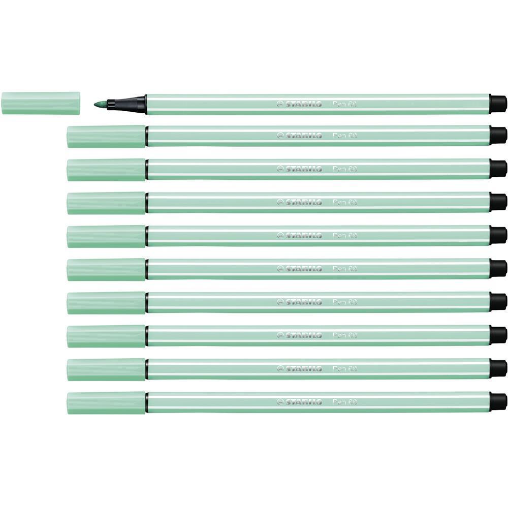 Stabilo Keçe Uçlu Boya Kalemi 1 MM Buz Yeşili Keçeli Kalem (10 Lu Paket)
