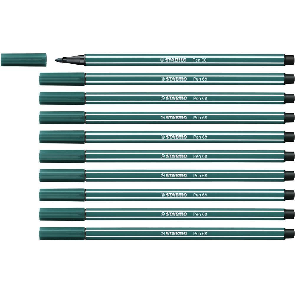 Stabilo Keçe Uçlu Boya Kalemi 1 MM Turkuaz Yeşili Keçeli Kalem (10 Lu Paket)