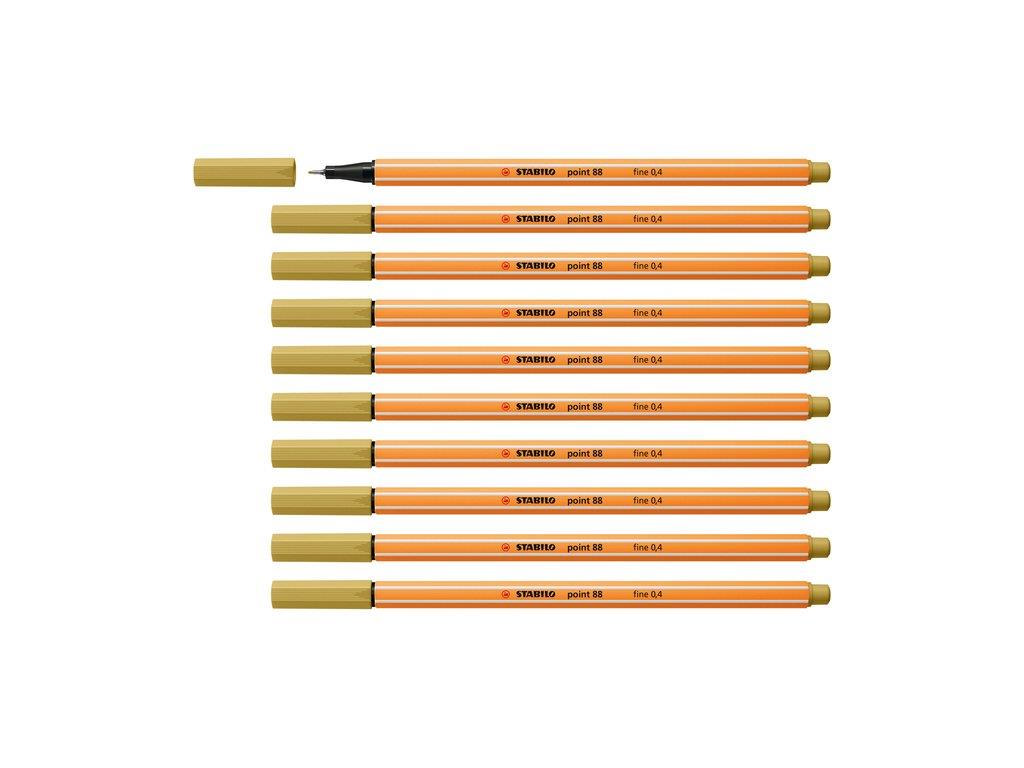 Stabilo İnce Keçe Uçlu Kalem 88 Point 0.4 MM Açık Haki Fineliner Kalem (10 Lu Paket)