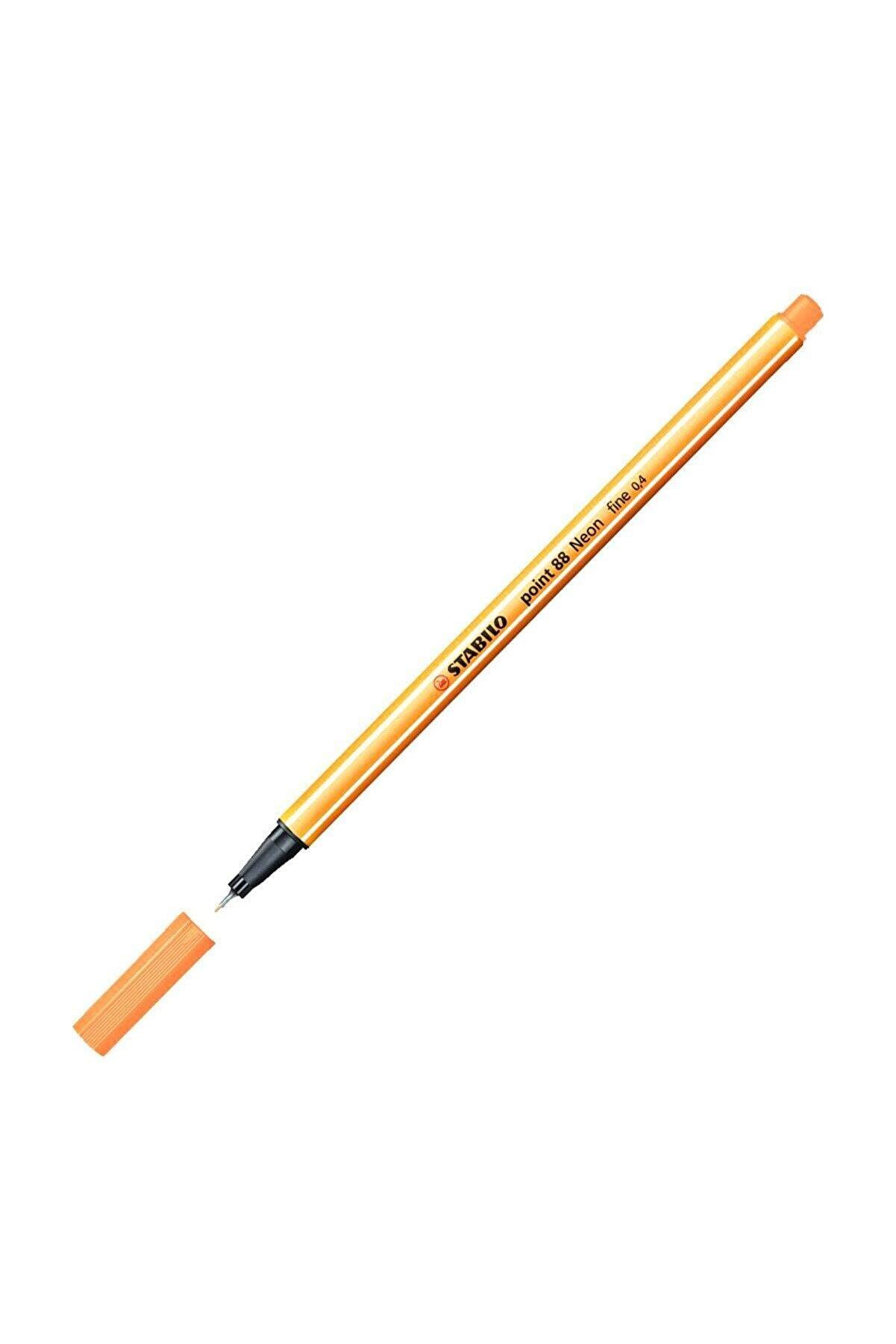Stabilo Keçe Uçlu İnce Kalem 88 Point 0.4 MM Fosforlu Turuncu 88/054 (10 Lu Paket)