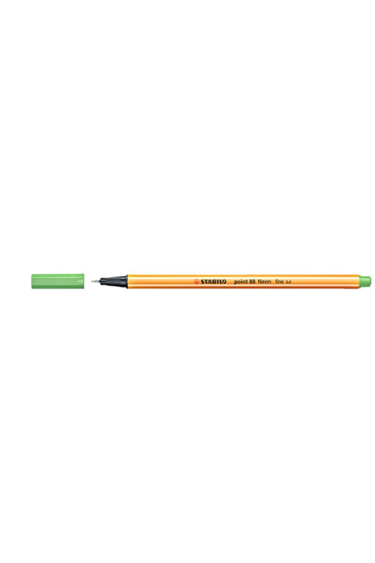 Stabilo Keçe Uçlu İnce Kalem 88 Point 0.4 MM Fosforlu Yeşil 88/033 (10 Lu Paket)