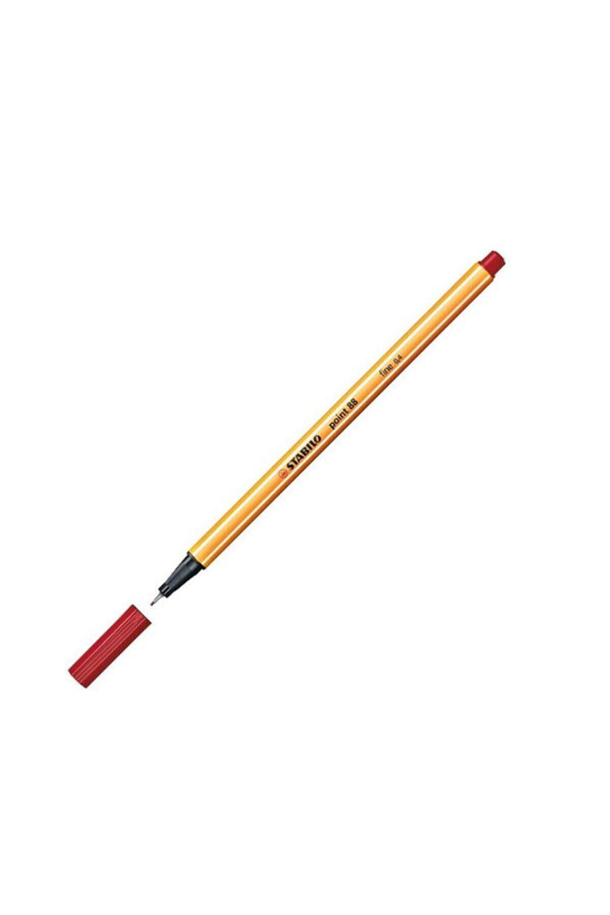 Stabilo Keçe Uçlu İnce Kalem 88 Point 0.4 MM Koyu Kırmızı 88/50 (10 Lu Paket)