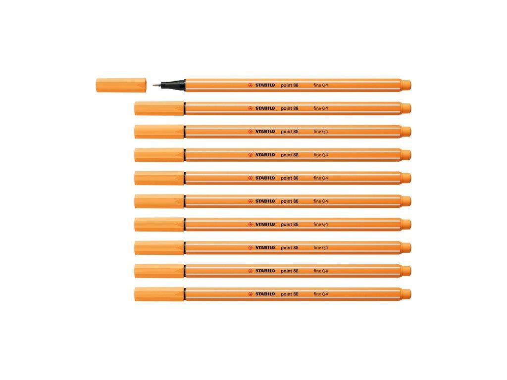 Stabilo İnce Keçe Uçlu Kalem 88 Point 0.4 MM Papatya Turuncusu (10 Lu Paket)
