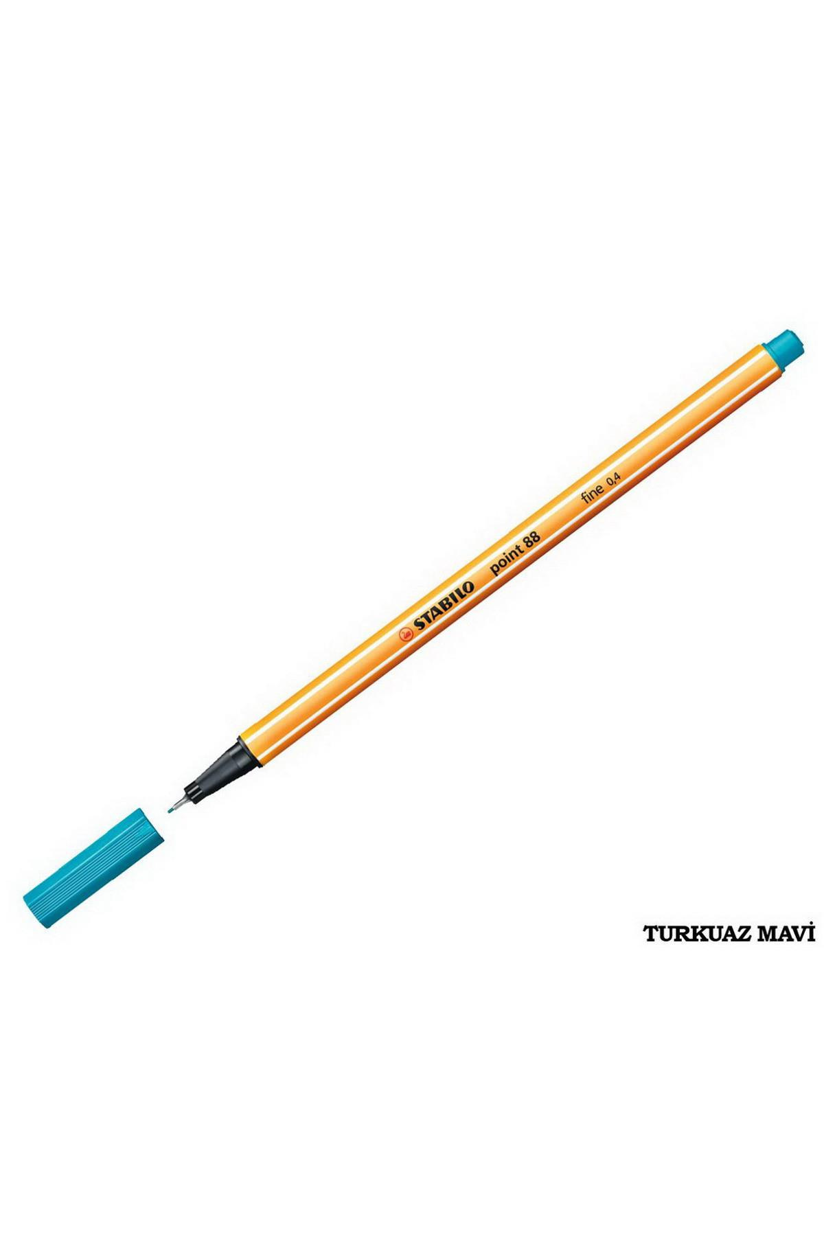 Stabilo Keçe Uçlu İnce Kalem 88 Point 0.4 MM Turkuaz Mavi 88/51
