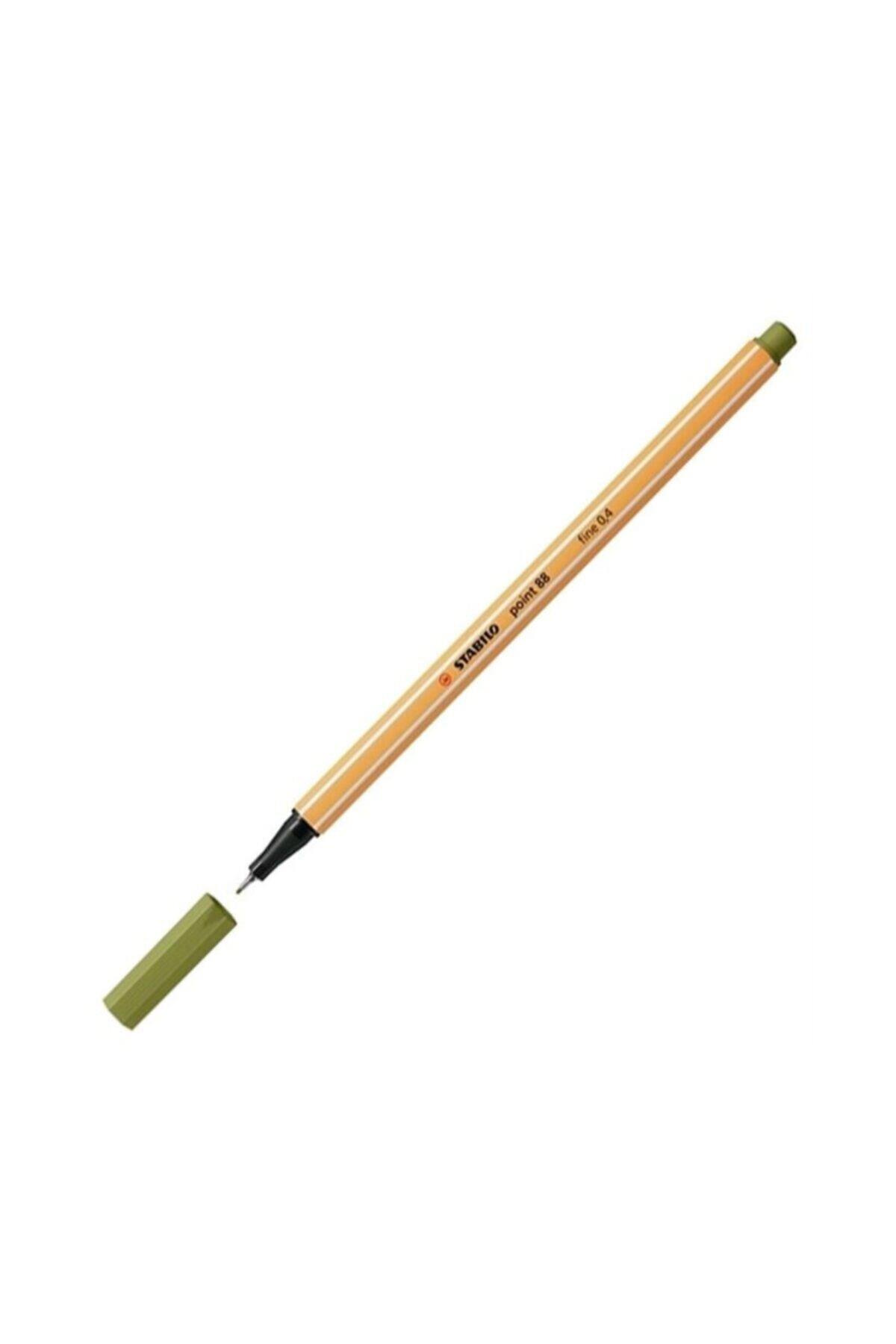 Stabilo 88 Fineliner 0.4 mm İnce Keçe Uçlu Keçeli Kalem Bataklık Yeşili 88/37 (10 Lu Paket)