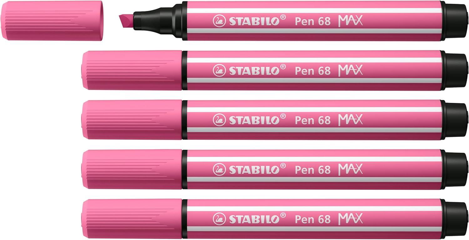 Stabilo Keçe Uçlu Kalem 68 Max Açık Pembe Keçe Uçlu İşaretleme Kalemi (5 Li Paket)