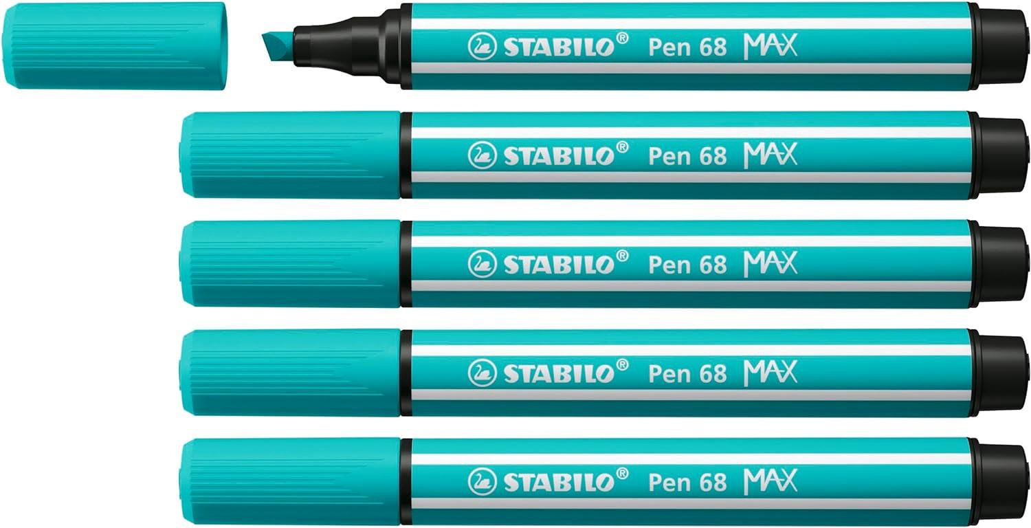 Stabilo Keçe Uçlu Kalem 68 Max Buz Yeşili Keçe Uçlu İşaretleme Kalemi (5 Li Paket)