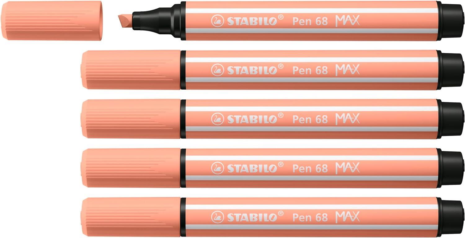 Stabilo Keçe Uçlu Kalem 68 Max Kayısı Keçe Uçlu İşaretleme Kalemi (5 Li Paket)