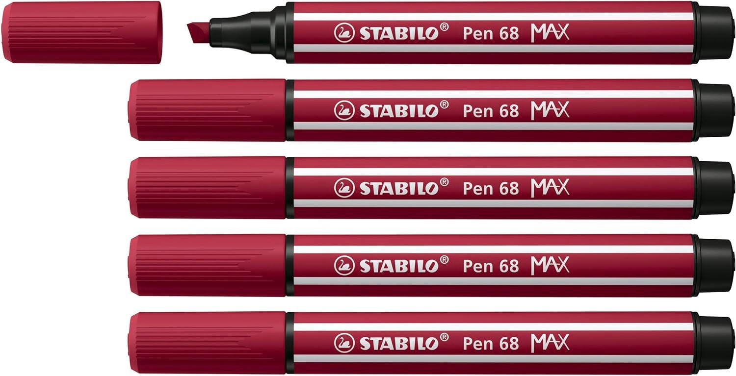 Stabilo Keçe Uçlu Kalem 68 Max Vişne Çürüğü Keçe Uçlu İşaretleme Kalemi (5 Li Paket)
