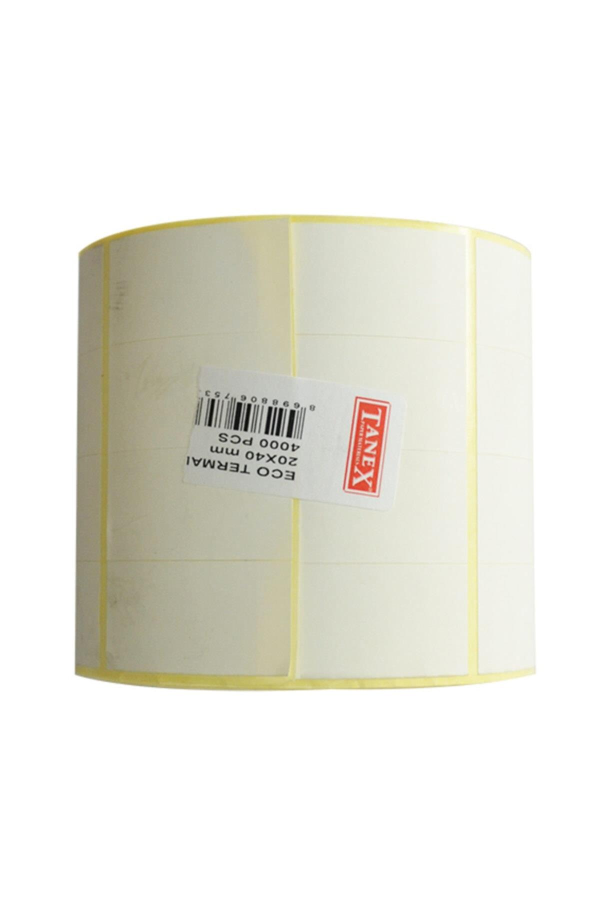 Tanex Barkod Etiketi Termal Eco 20x40 Mm 25 Mm Çap 4000 Li 4 Lü (6 Lı Paket)