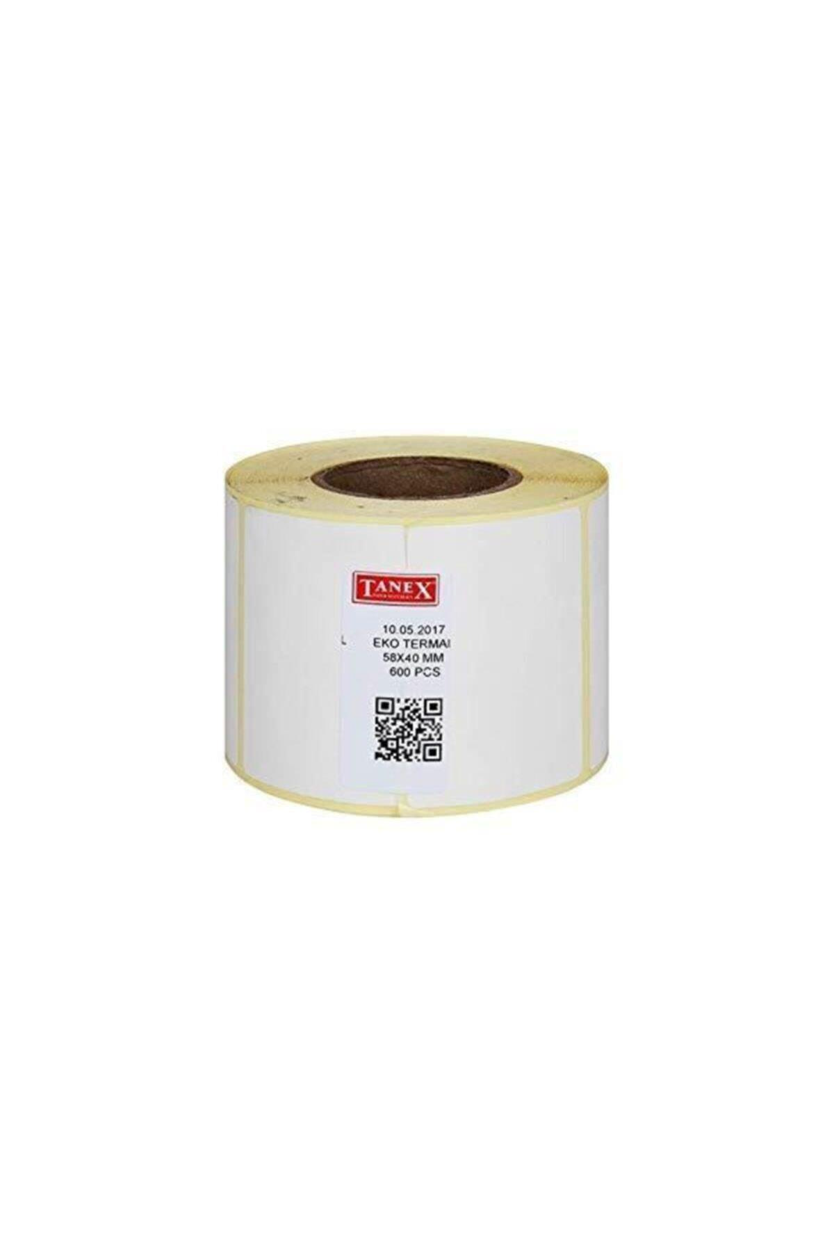 Tanex Termal Barkod Etiketi Termal Eco 58x40 Mm 40 Mm Çap 600 Lü (16 Lı Paket)