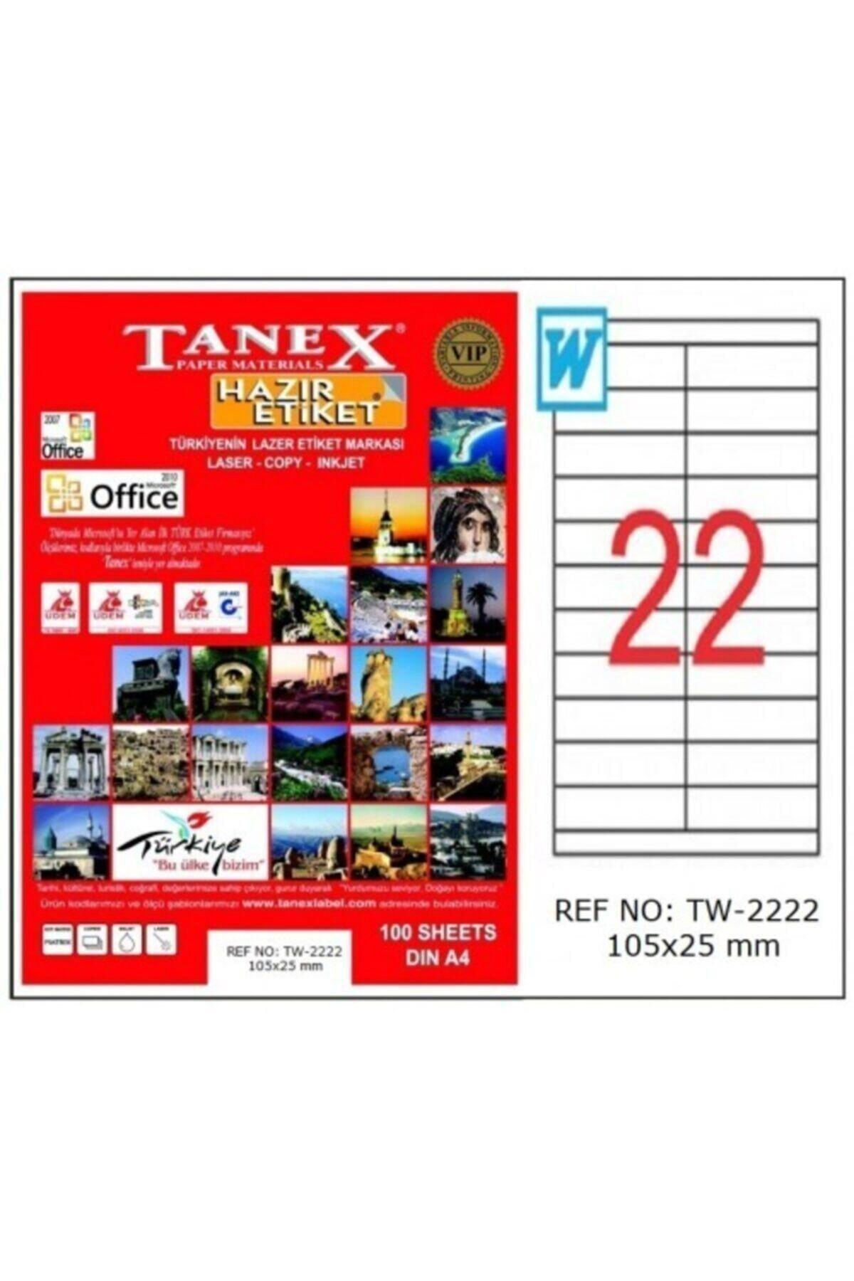 Tanex Lazer Etiket 100 Yaprak 105 x 25 Mm Lazer Yazıcı Etiketi