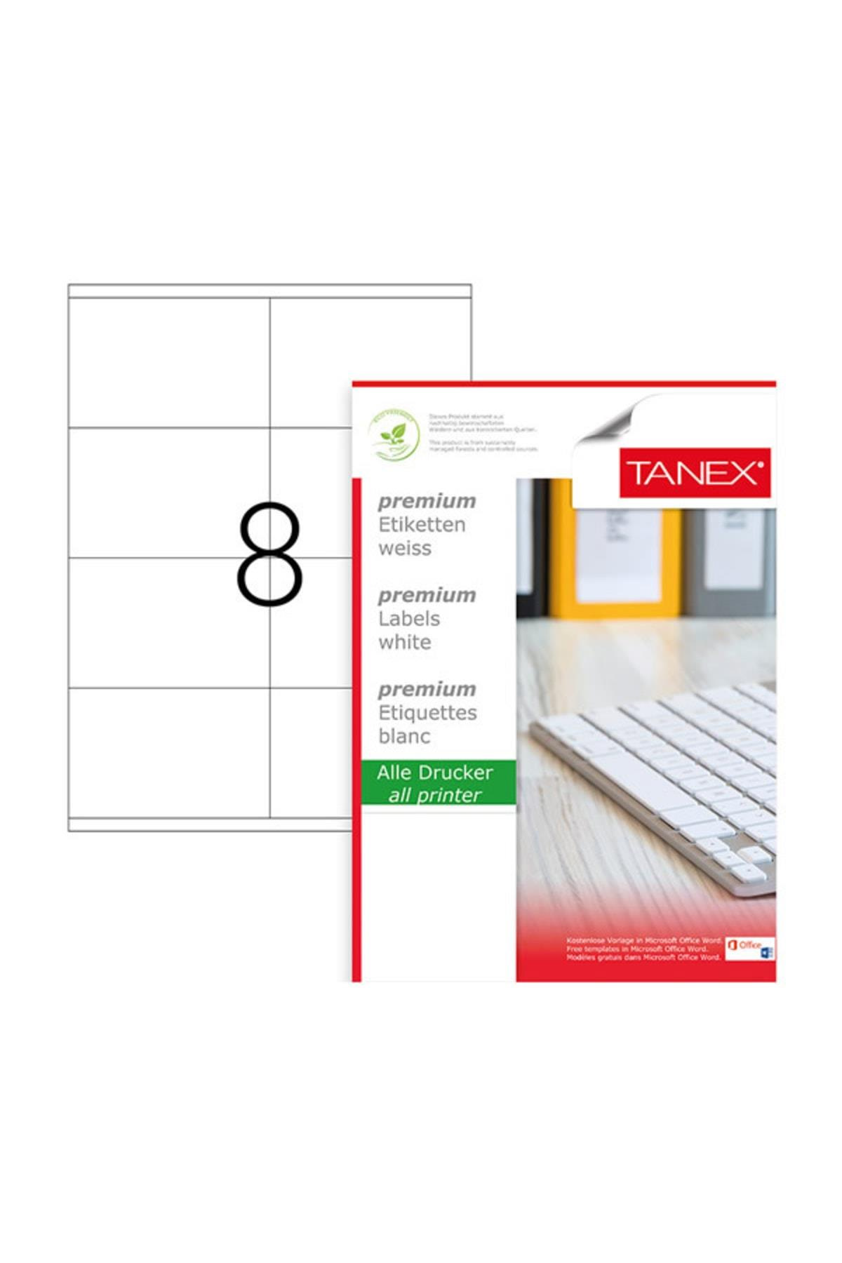Tanex Lazer Etiket 100 Yaprak 105x70 Mm Lazer Yazıcı Etiketi