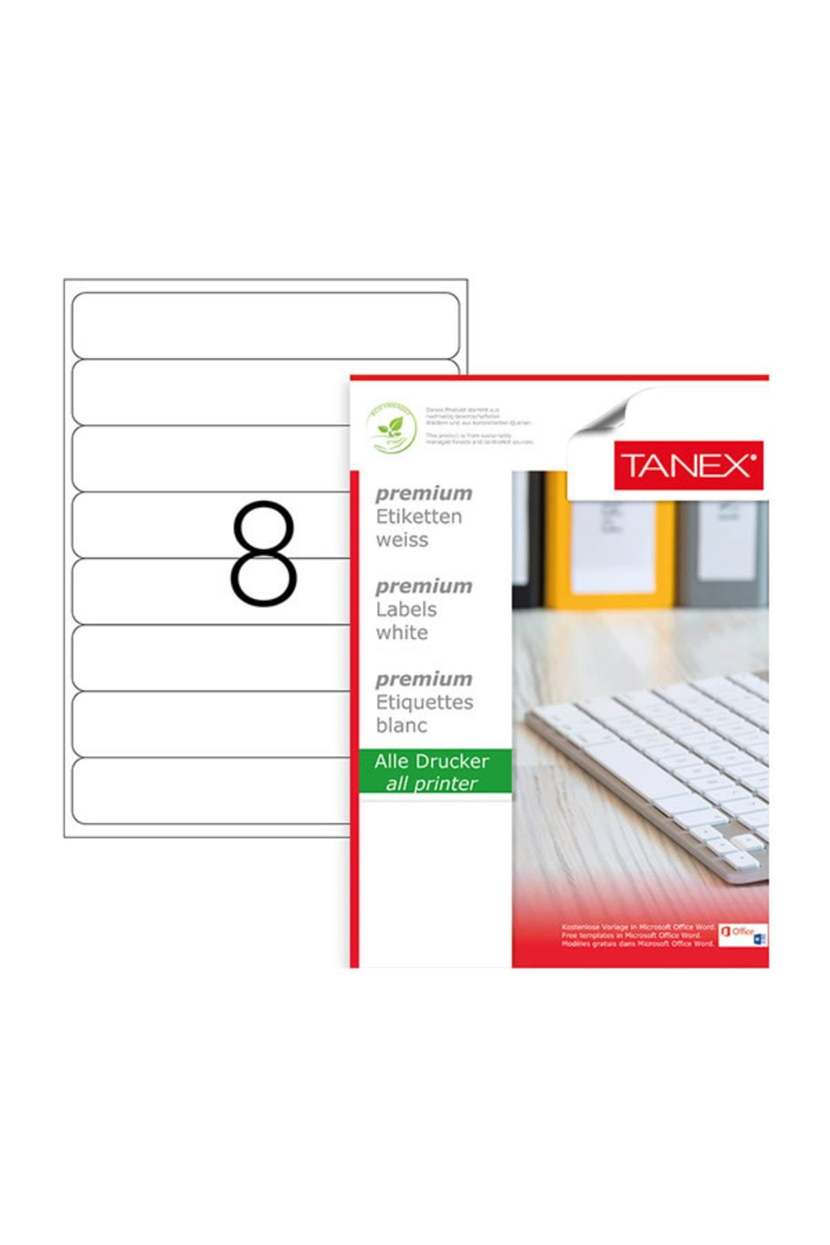 Tanex Lazer Etiket 100 Yaprak 192 x 34 Mm Lazer Yazıcı Etiketi