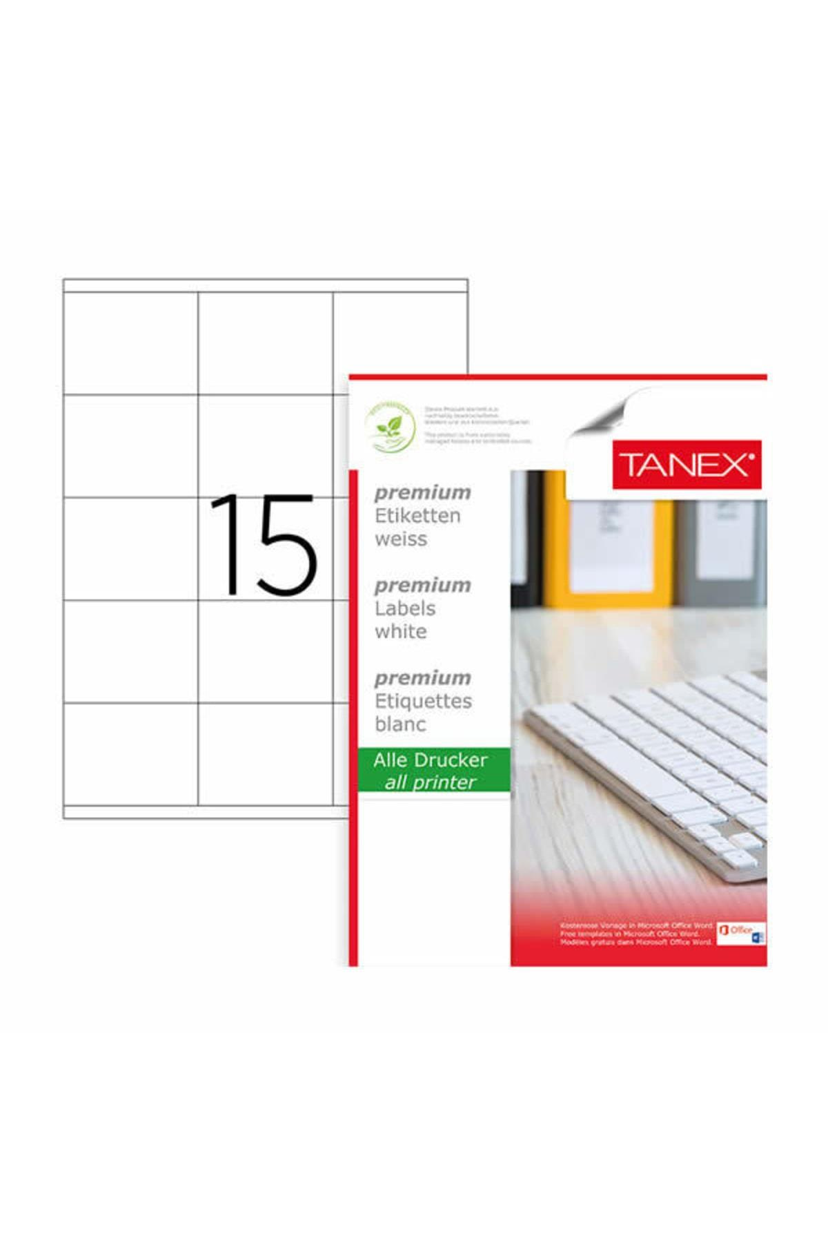 Tanex Lazer Etiket 100 Yaprak 70 x 56 Mm Lazer Yazıcı Etiketi