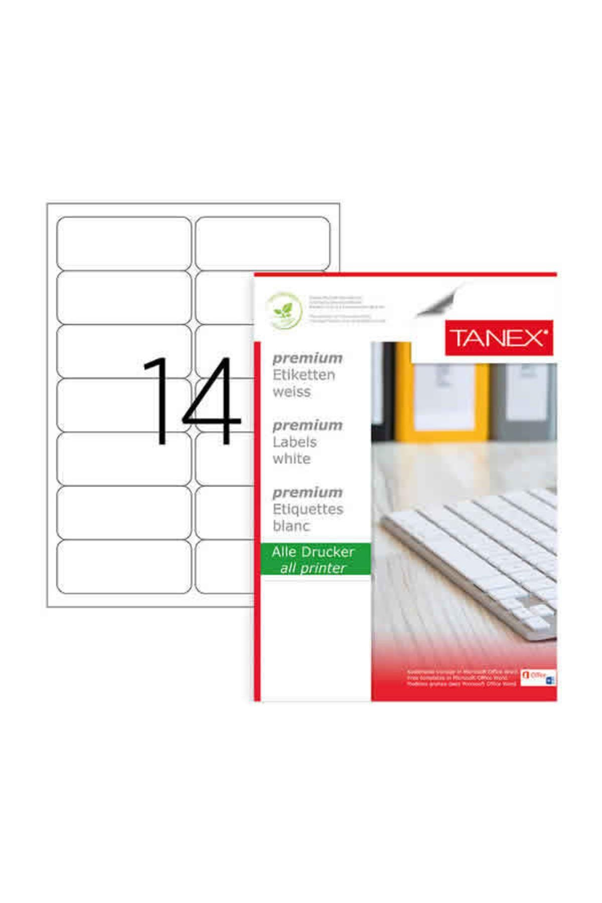Tanex Lazer Etiket 100 Yaprak 99.1 x 38.1 Mm Lazer Yazıcı Etiketi
