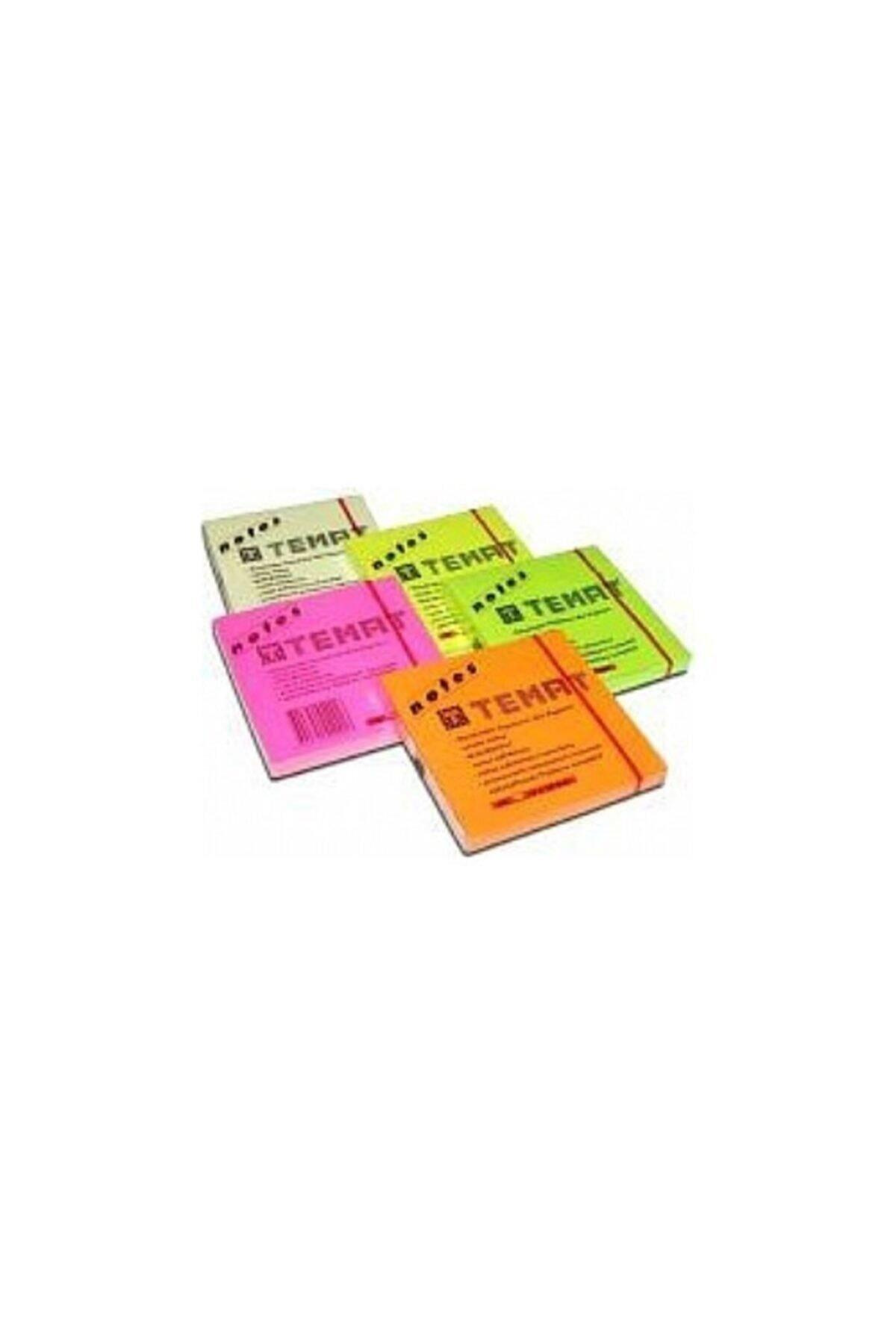 Temat Yapışkanlı Not Kağıdı 75x75 MM Fosforlu Sarı