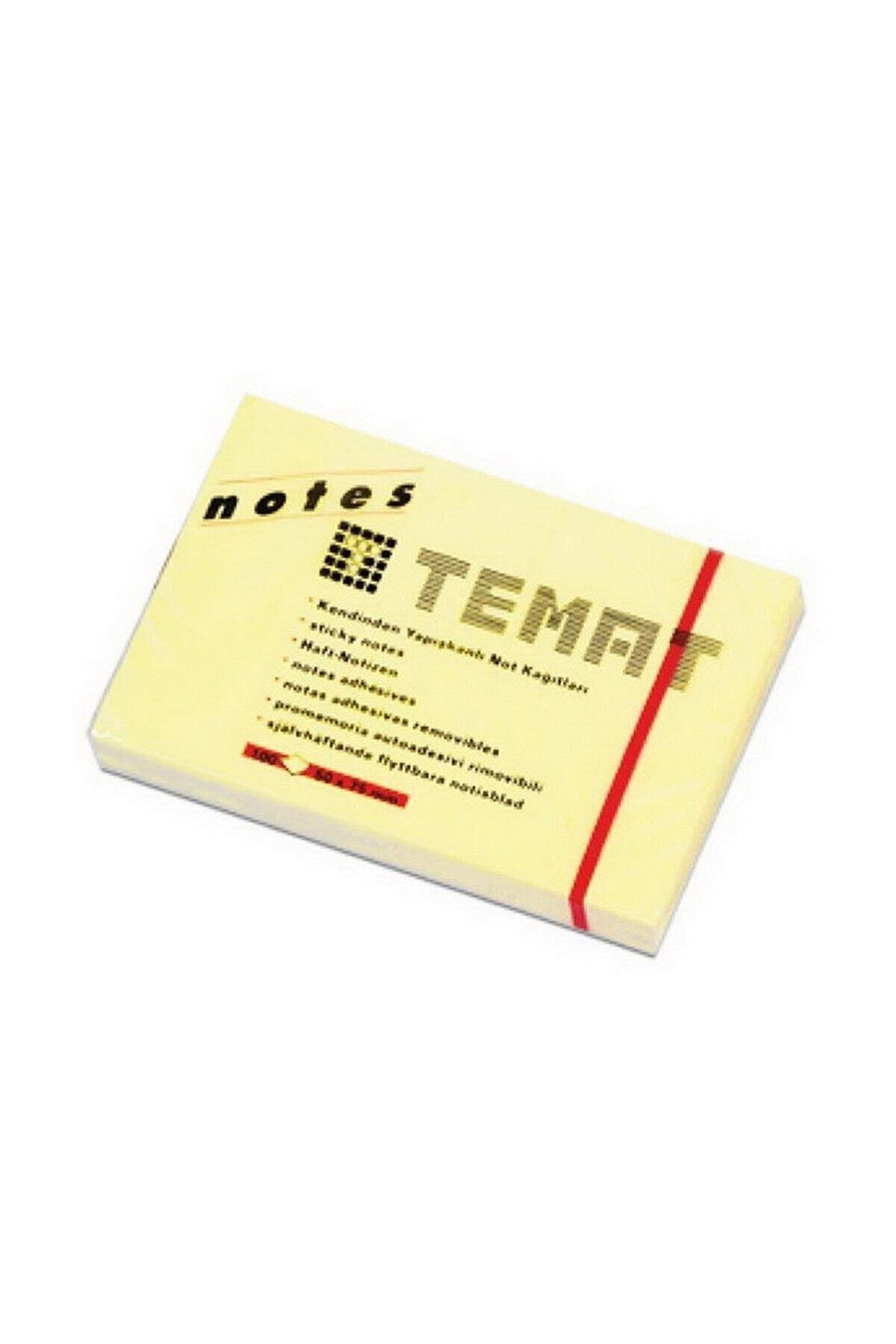 Temat Yapışkanlı Not Kağıdı Pastel Sarı 50x75 MM