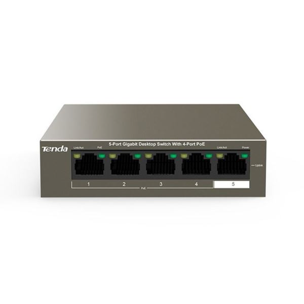 Tenda 5 Port 4 Port Poe+ 10-100-1000 Switch Çelik Kasa Rack Mount 63W Switch