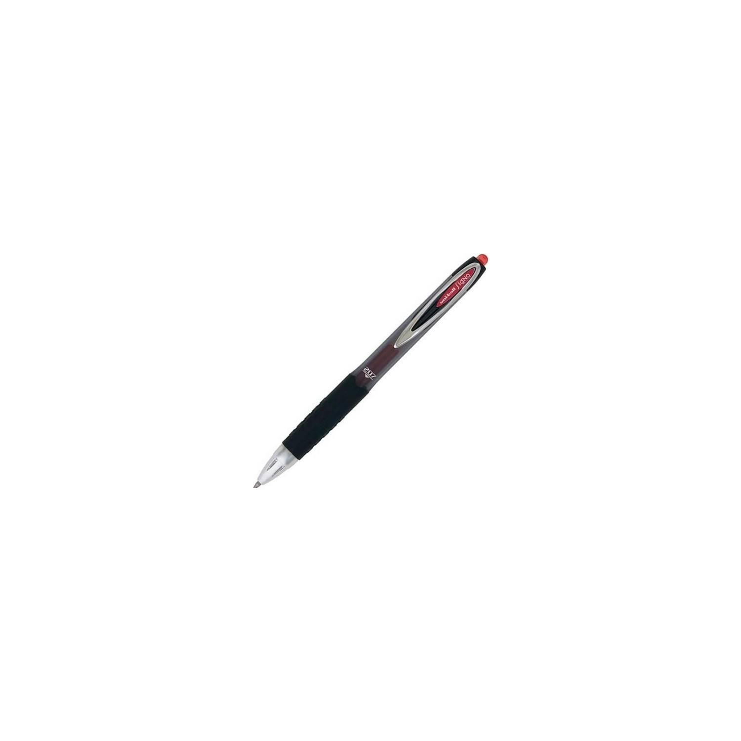 Uni-Ball Roller Kalem Signo 207 Jel Bilye Uç Mekanik 0.7 MM Kırmızı Jel Kalem (12 Li Paket)